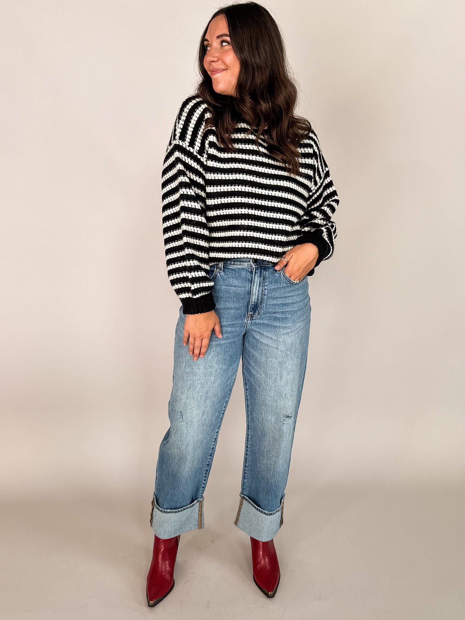 Keep It Chic Stripe Sweater Look image