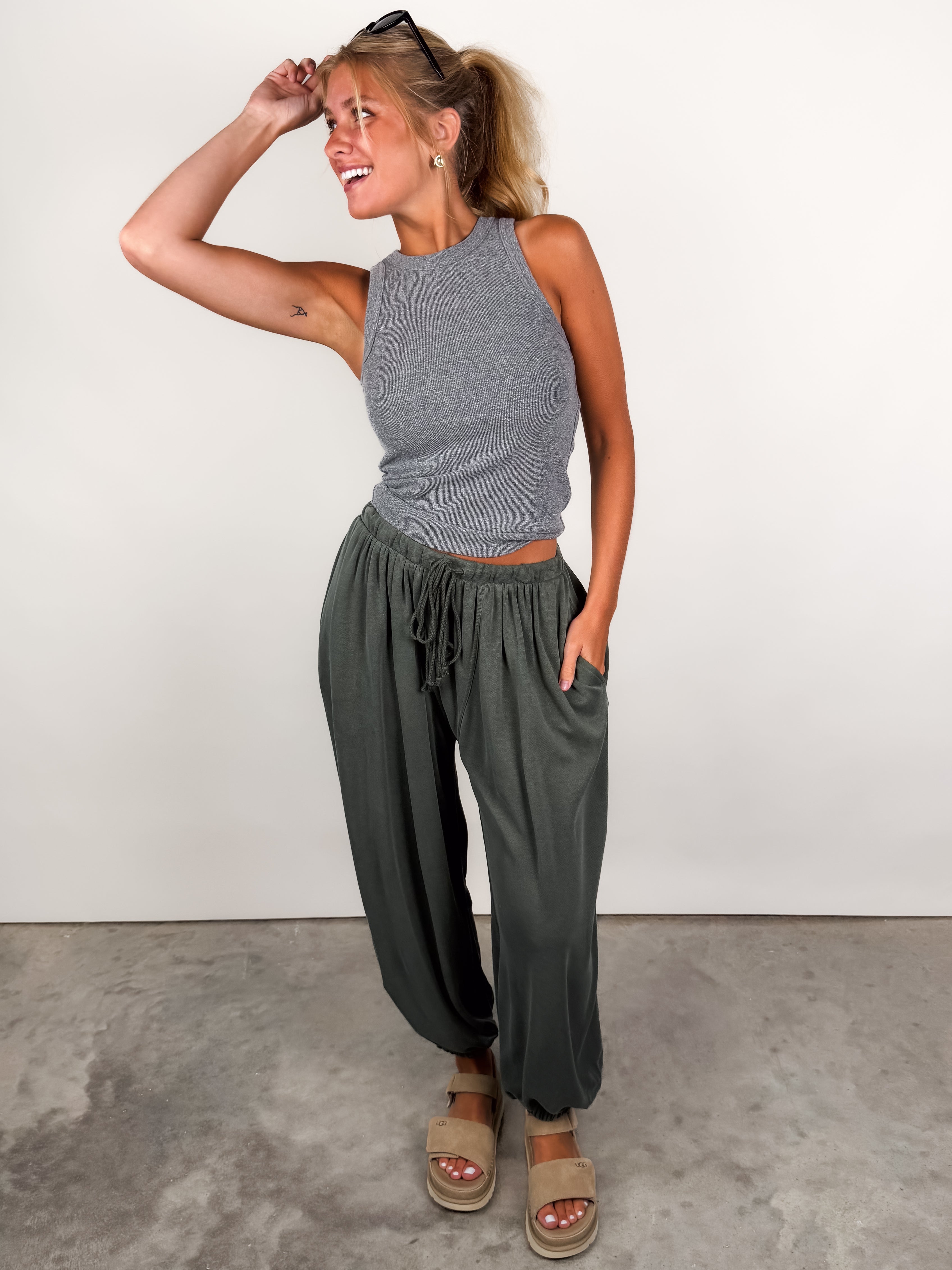 Daphne Structured Rib High Neck Tank Look image