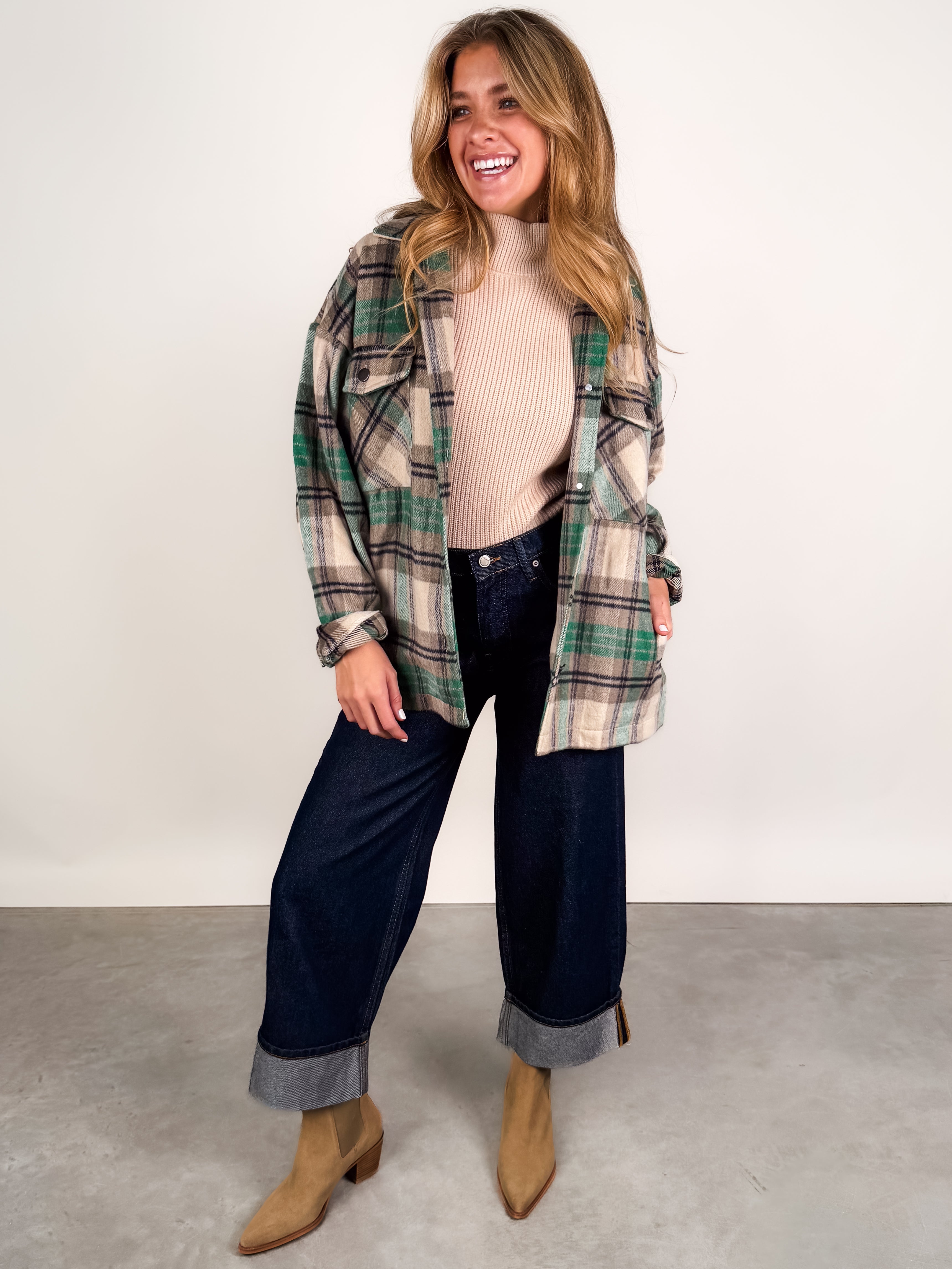 Living Outside Plaid Shacket Look image