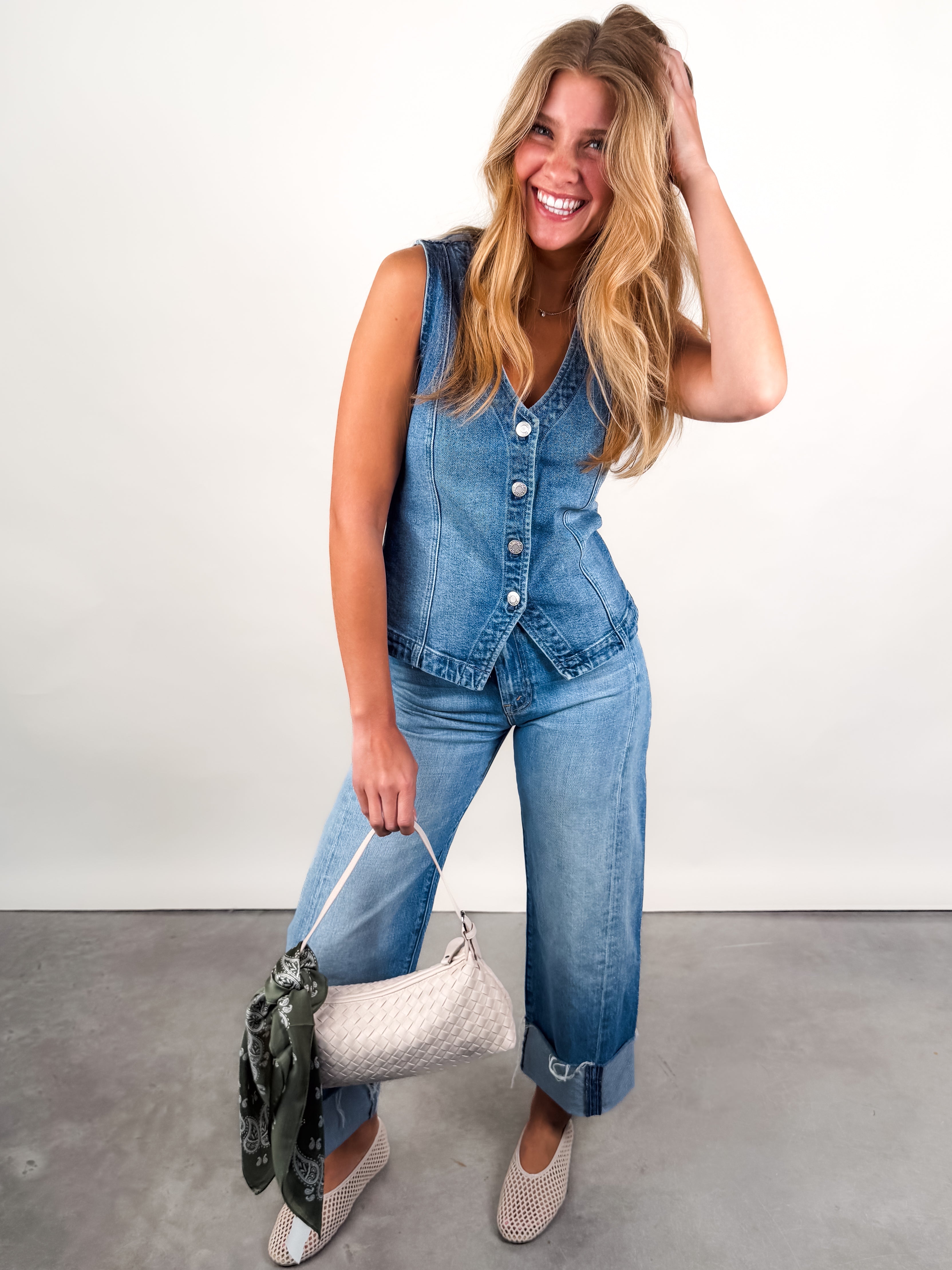 Porto Denim Vest Look image