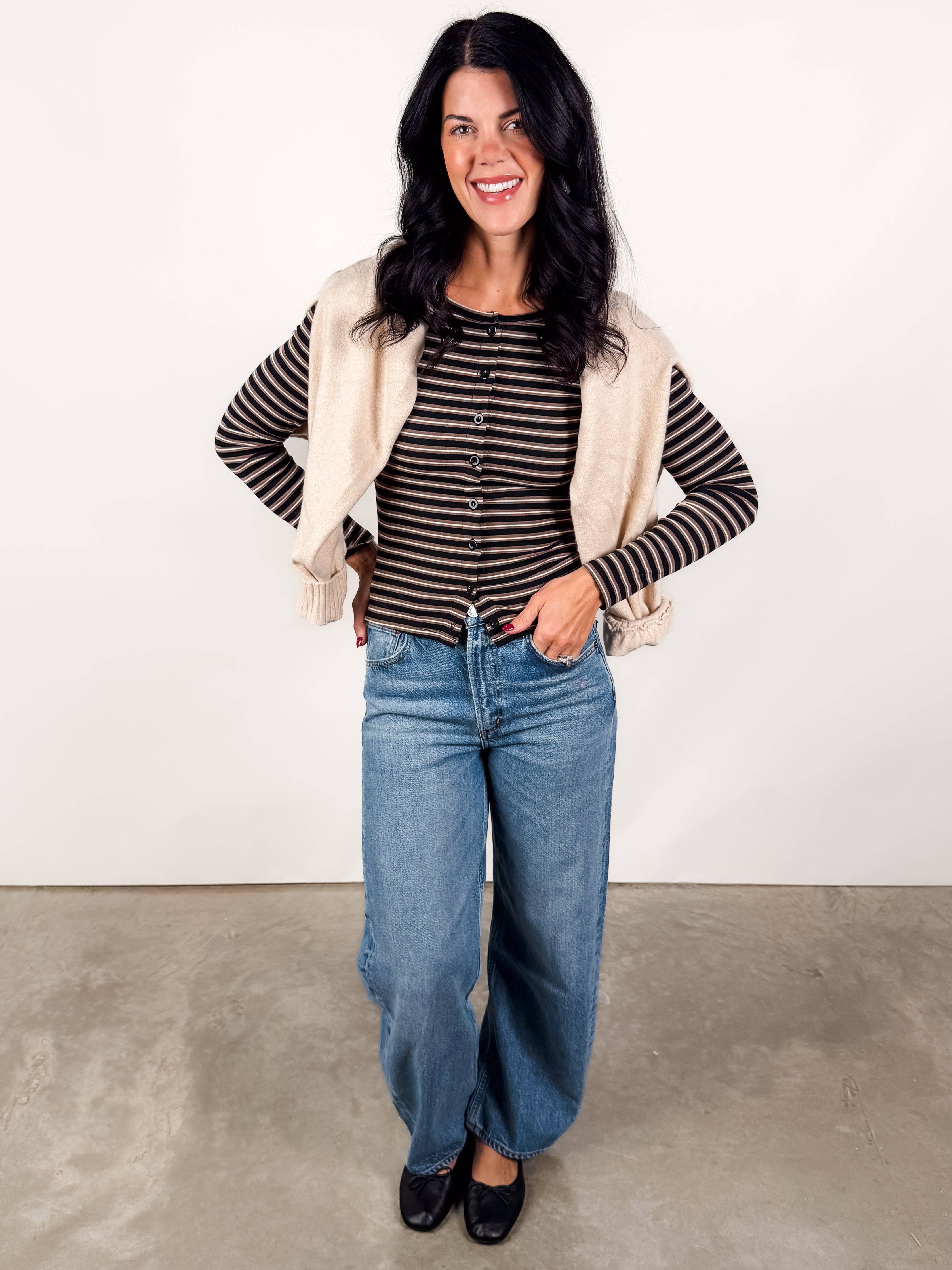 No One Else Around Striped Top Look image