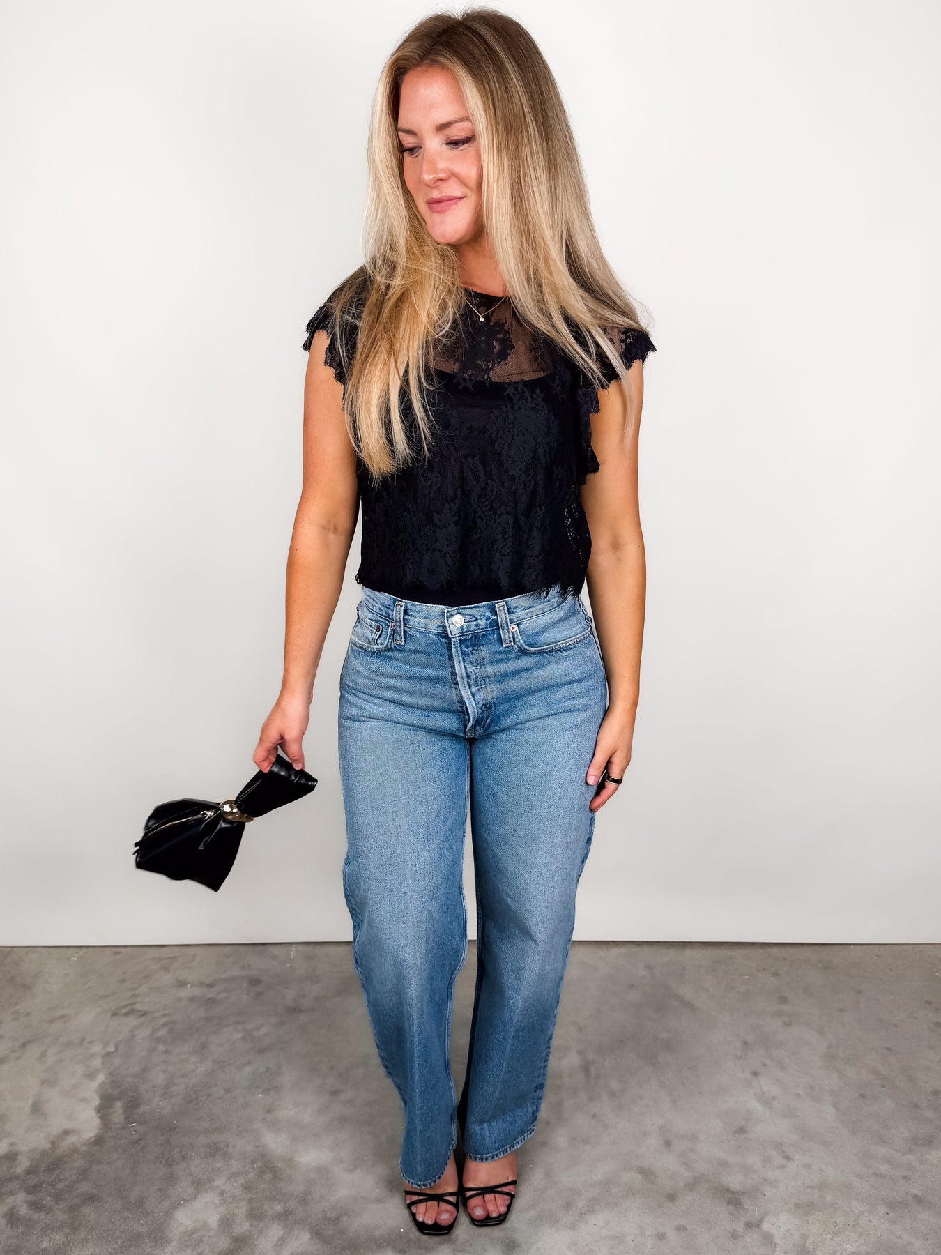 Set The Scene Lace Top Look