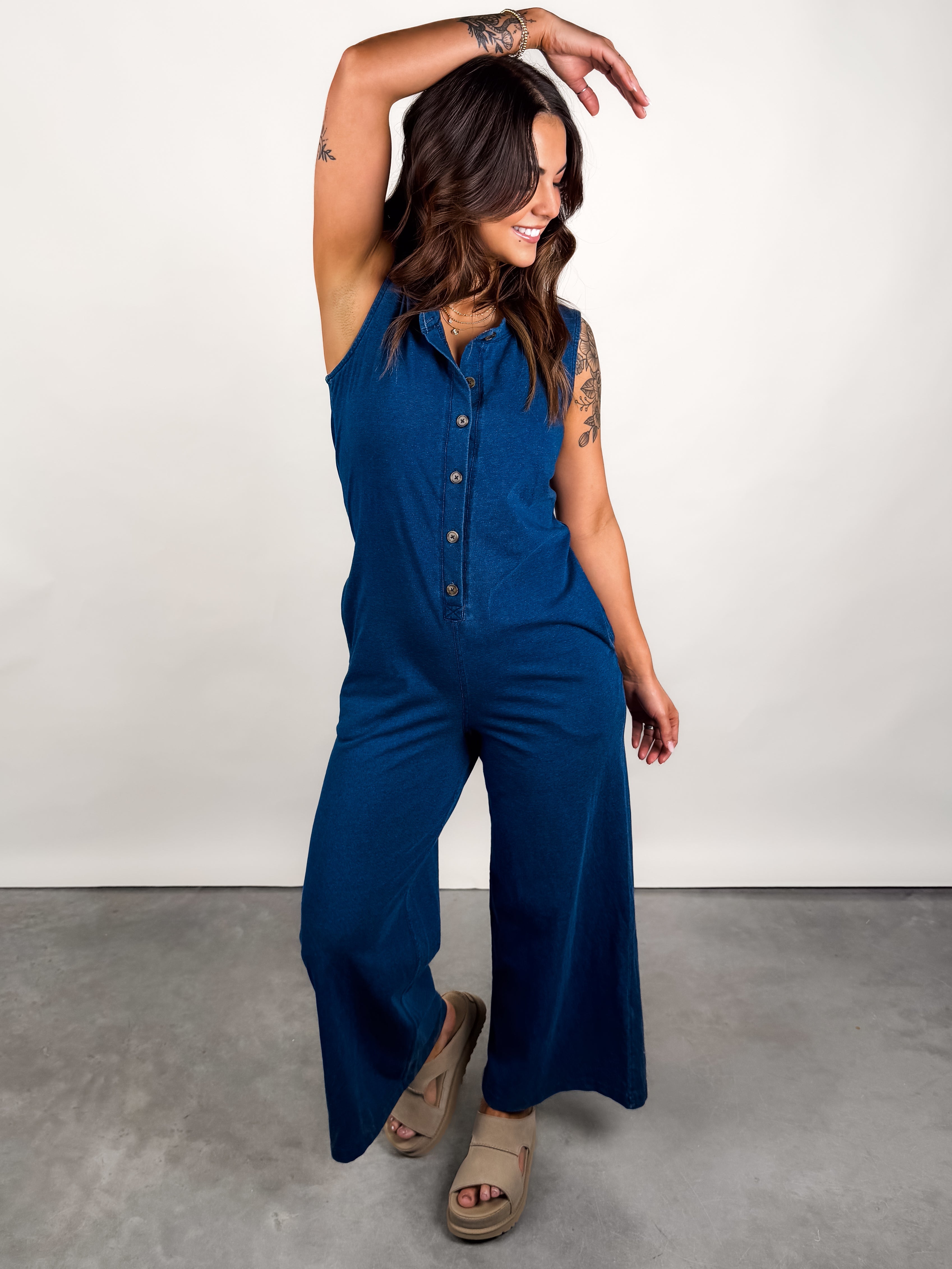 Fiona Jersey Denim Jumpsuit Look image