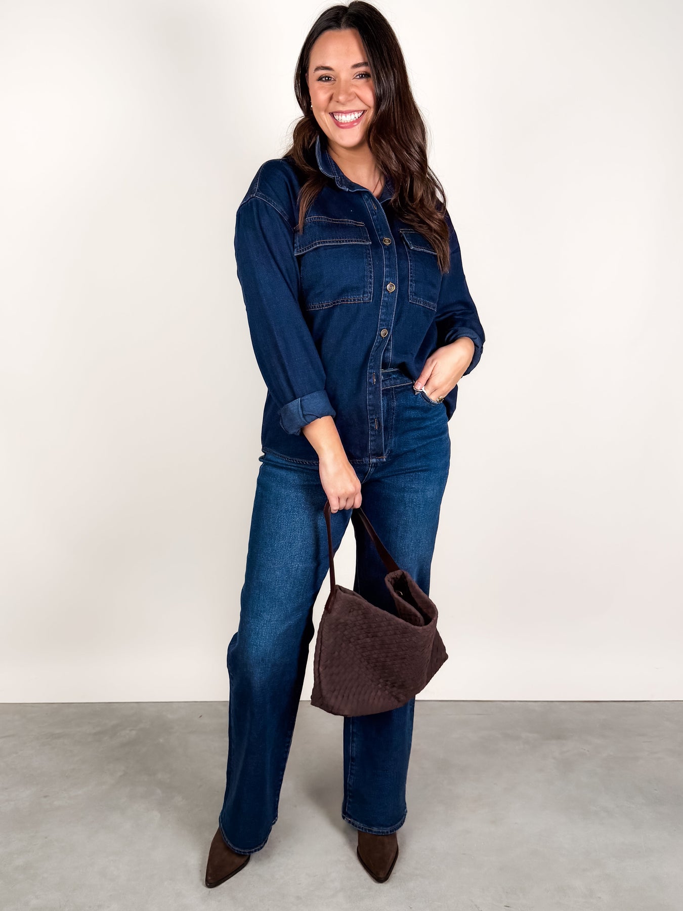 Channing Button Front Shirt Look