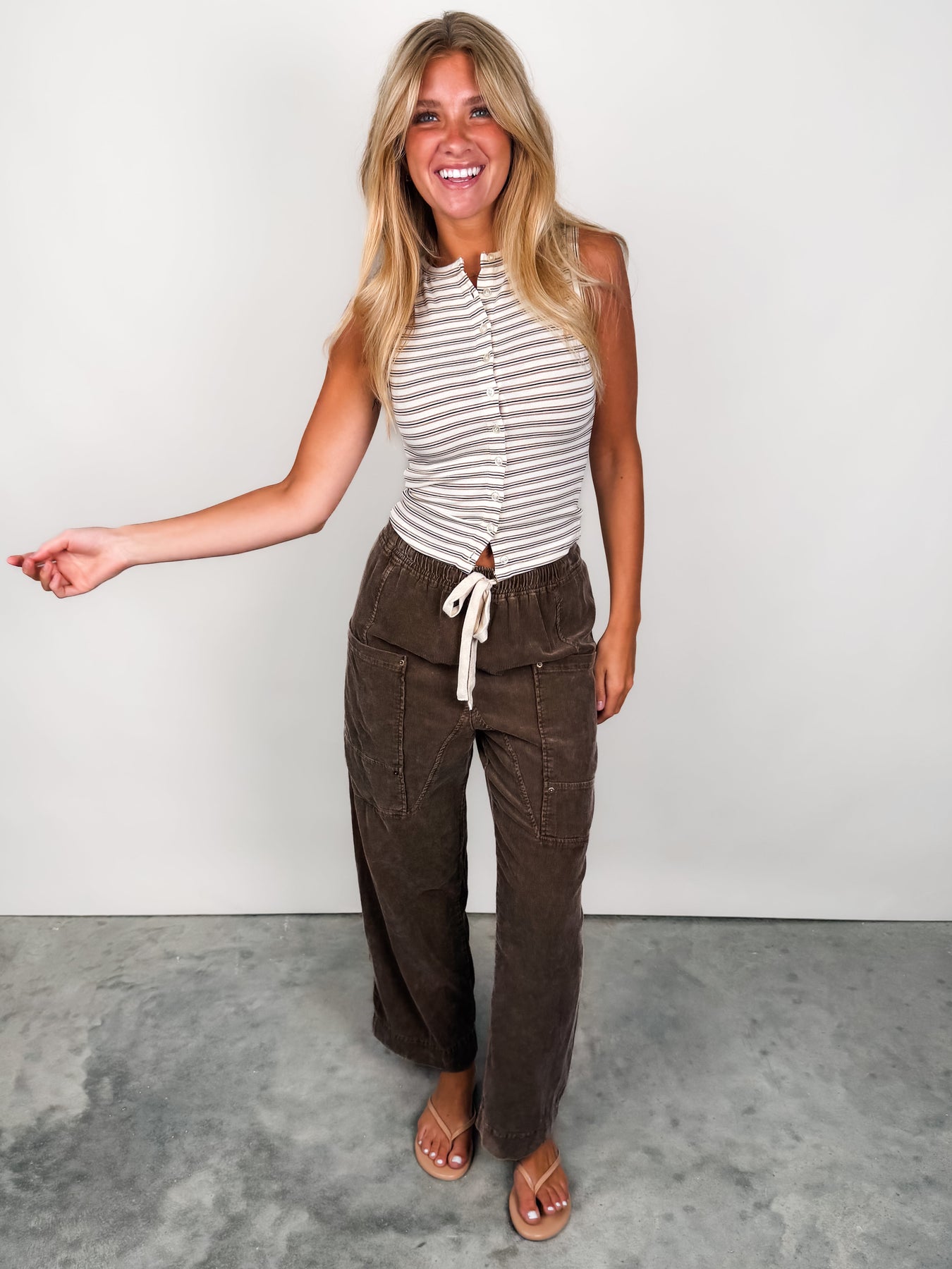 Knocking It Out Of The Park Striped Top Look