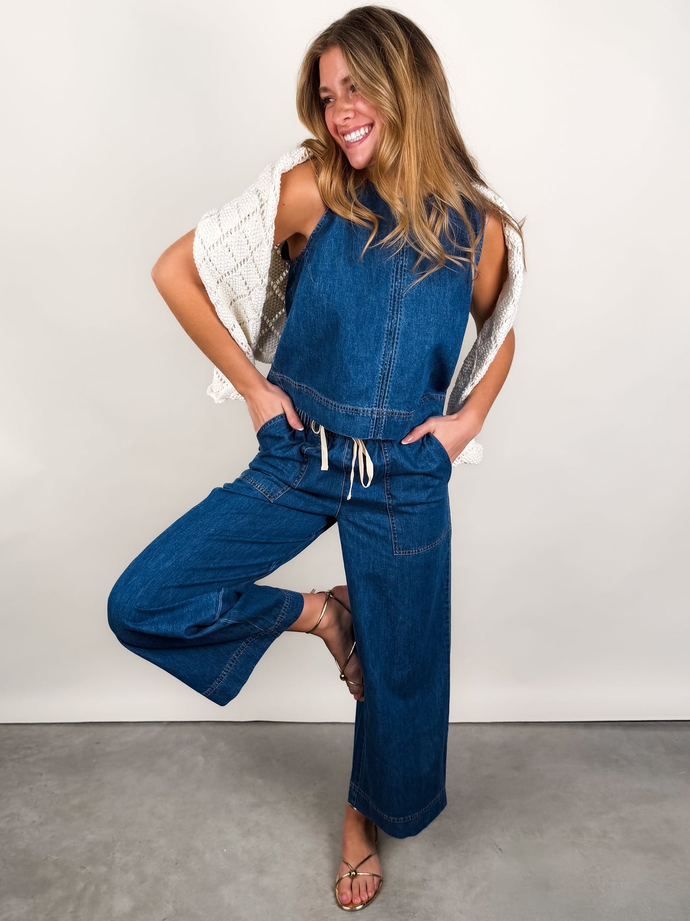 Sun Seeker Denim Tank Look