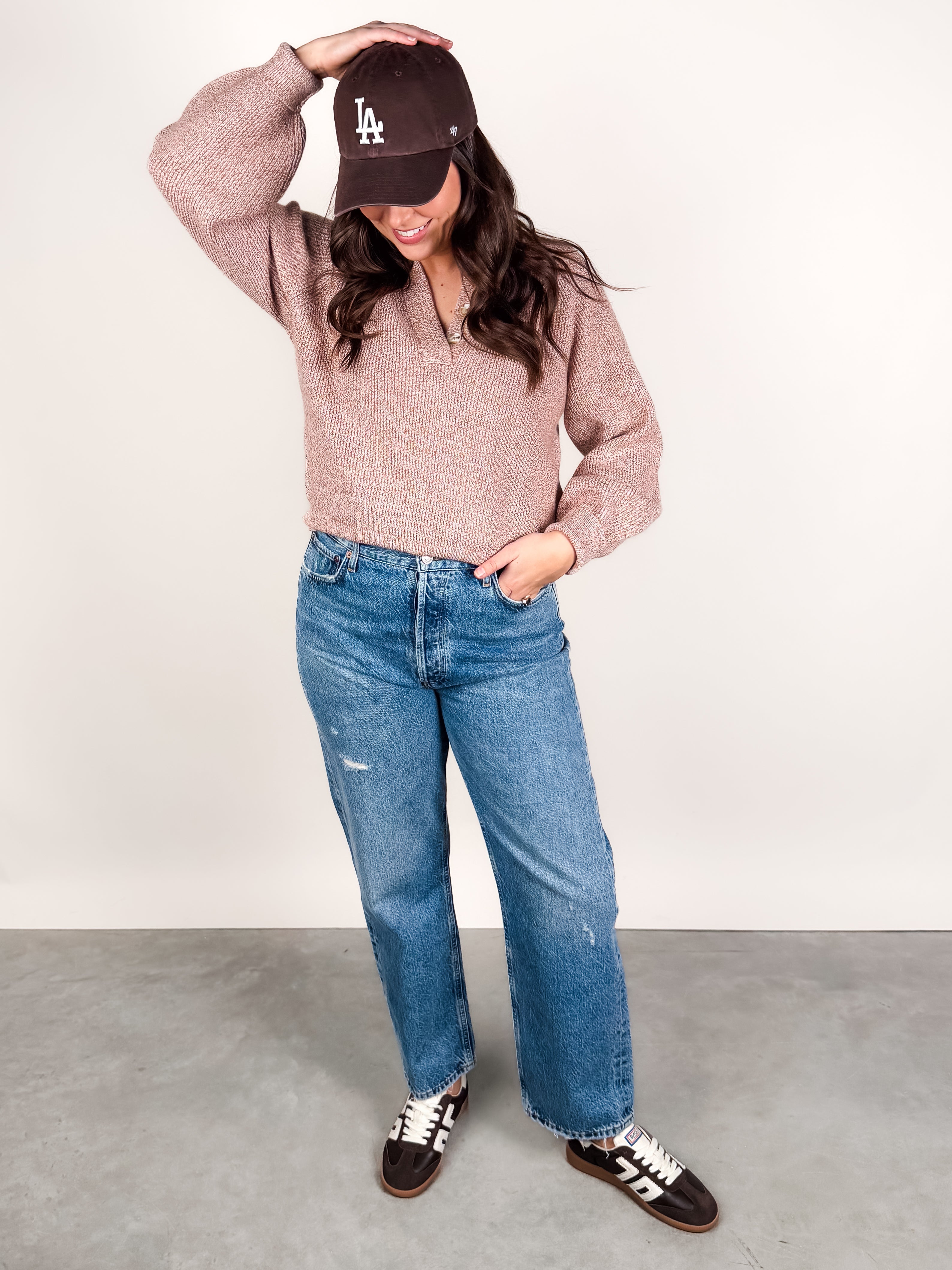 Kennings Half Button Knit Look image