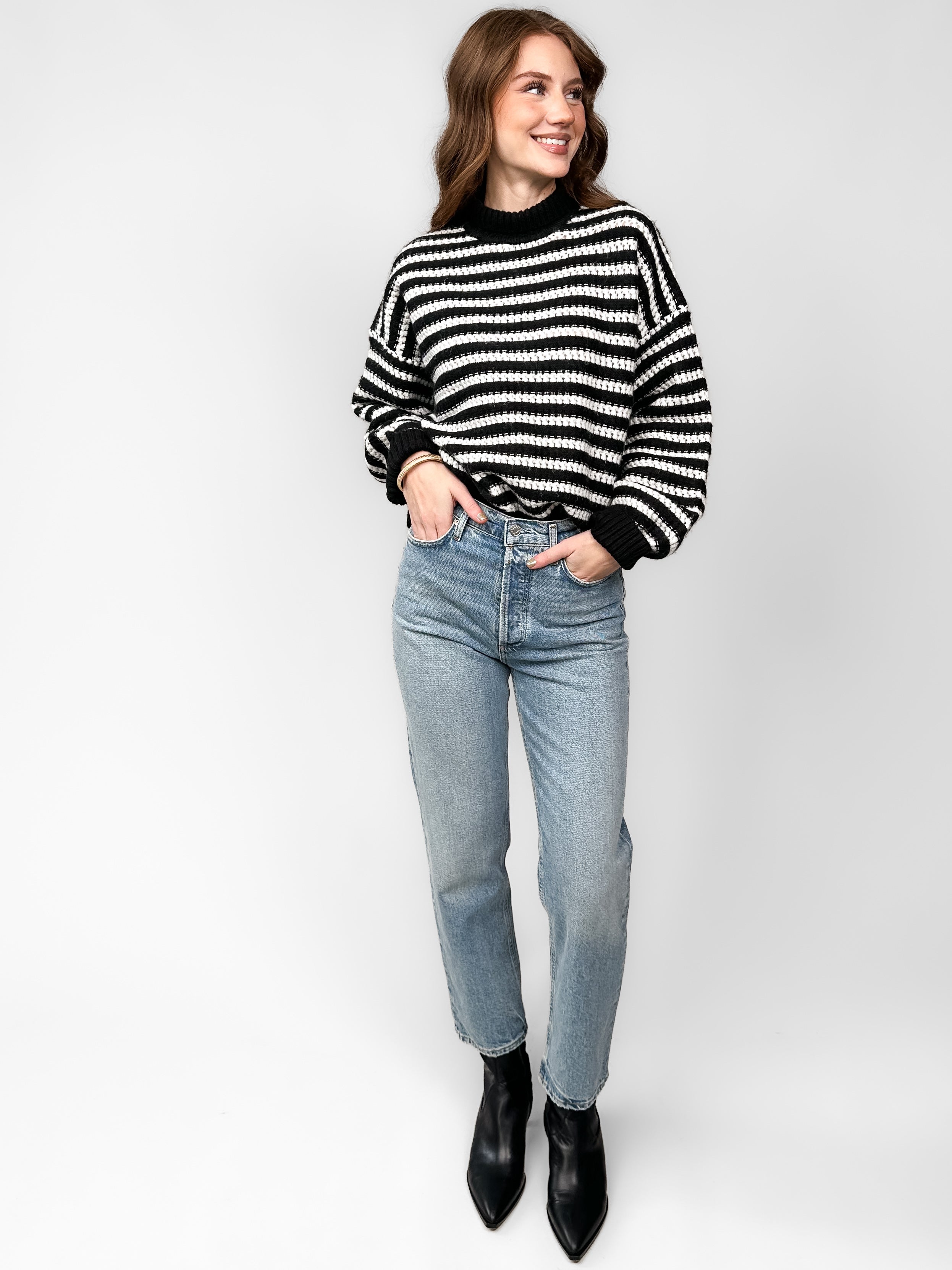 Keep It Chic Stripe Sweater Look image