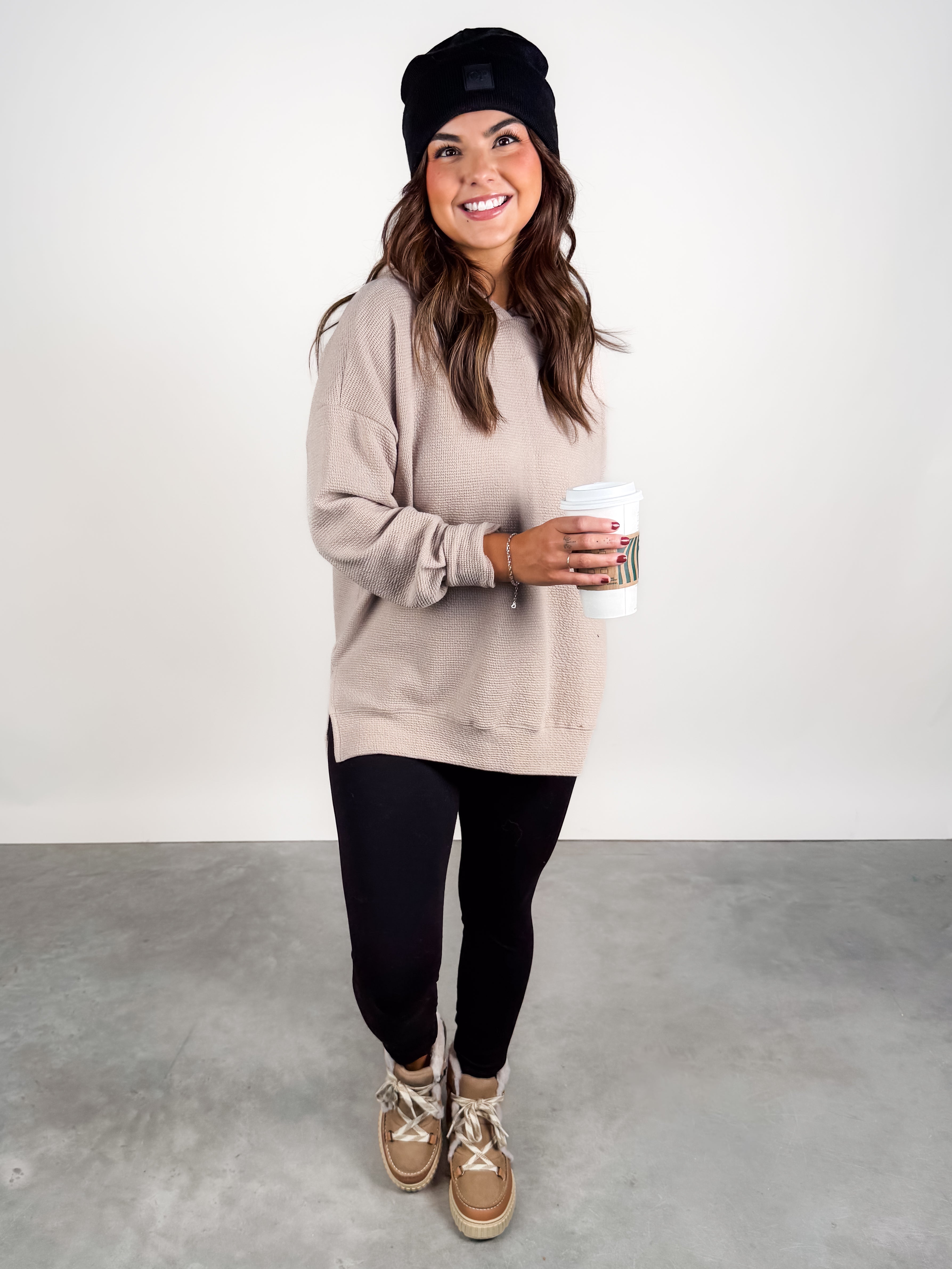 Cloudy Knit L/S Hoodie Look image