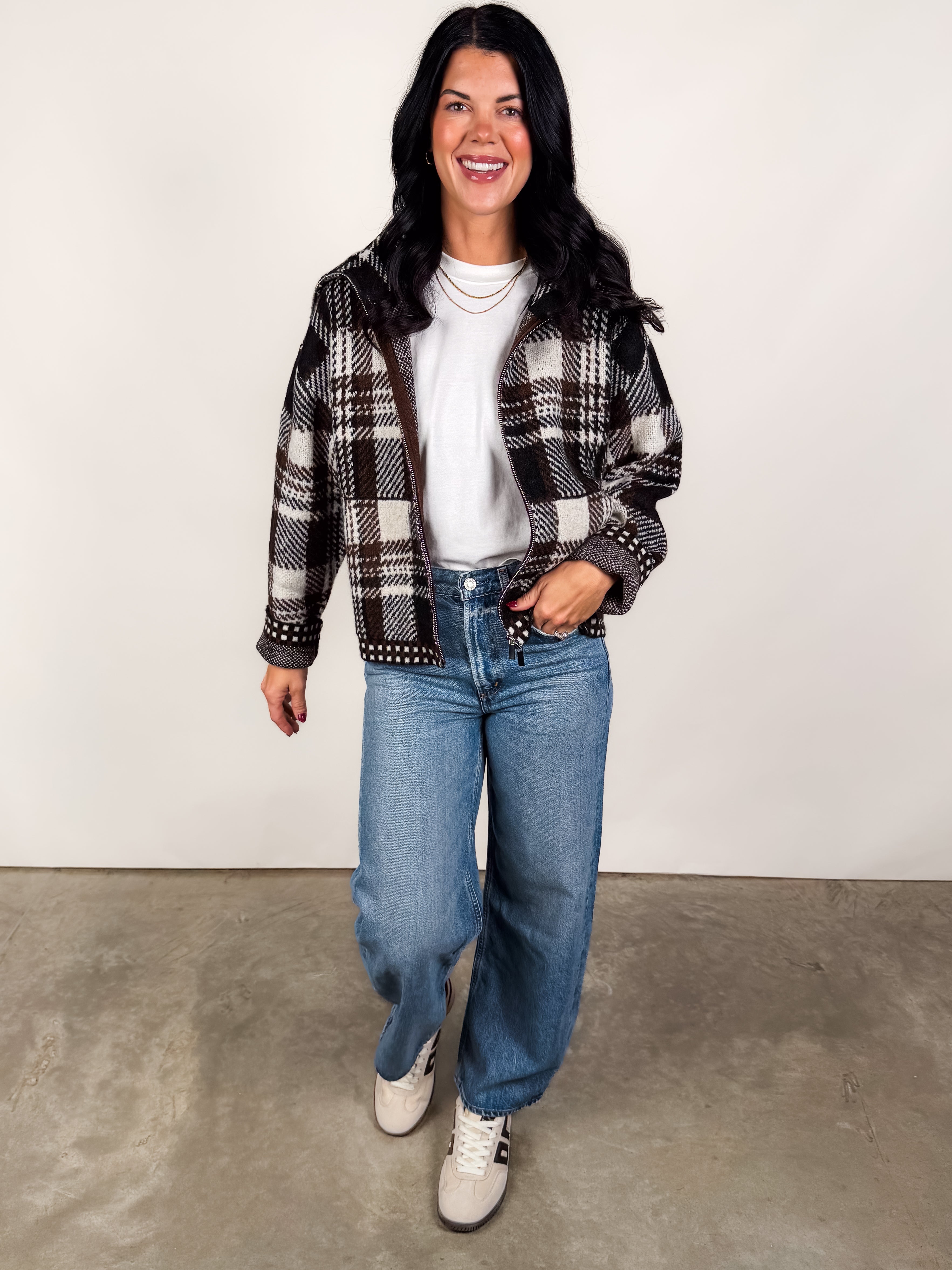 Rue Zip Up Sweater Knit Jacket Look image