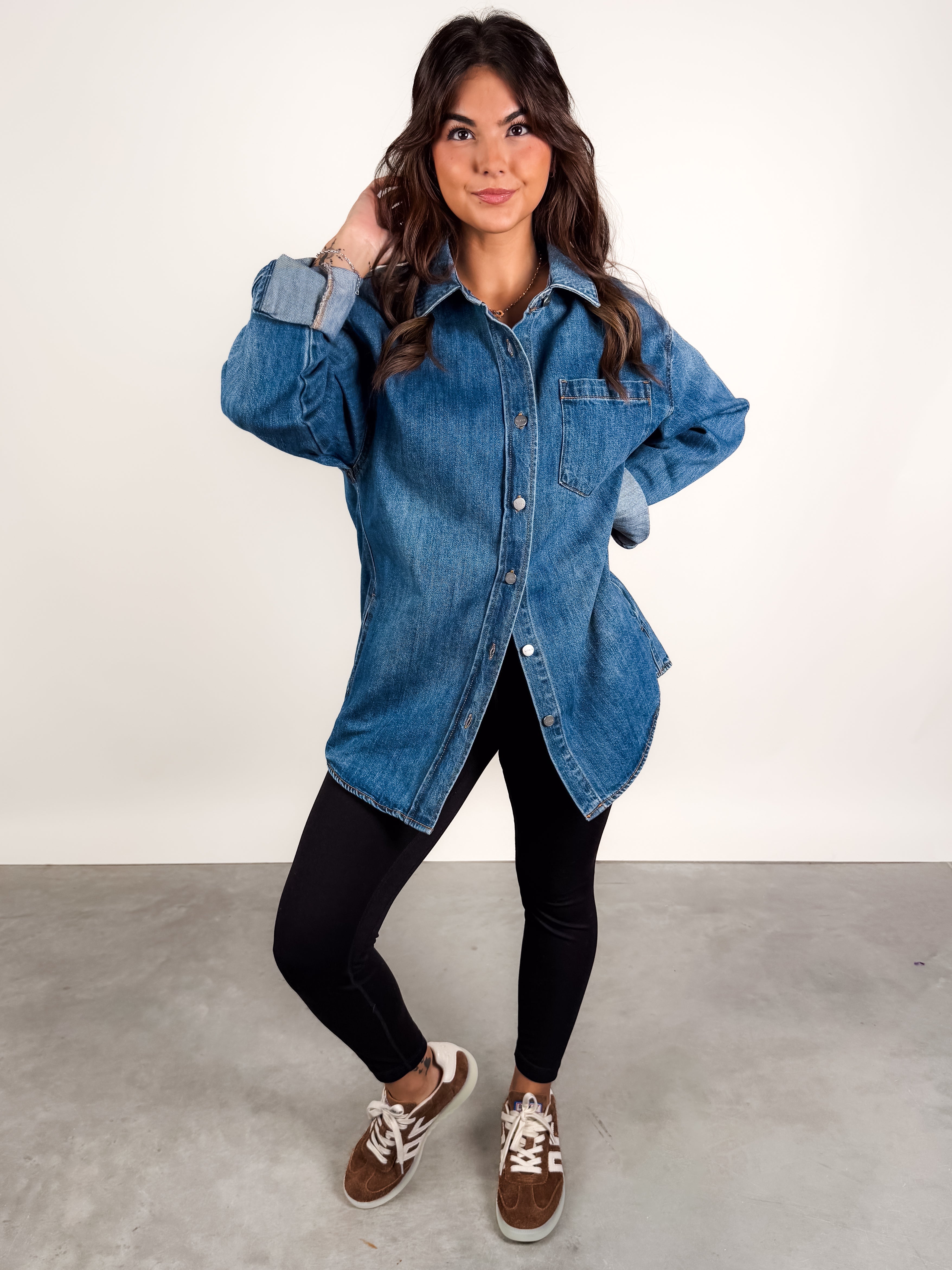 Oversized Denim Shacket Look image