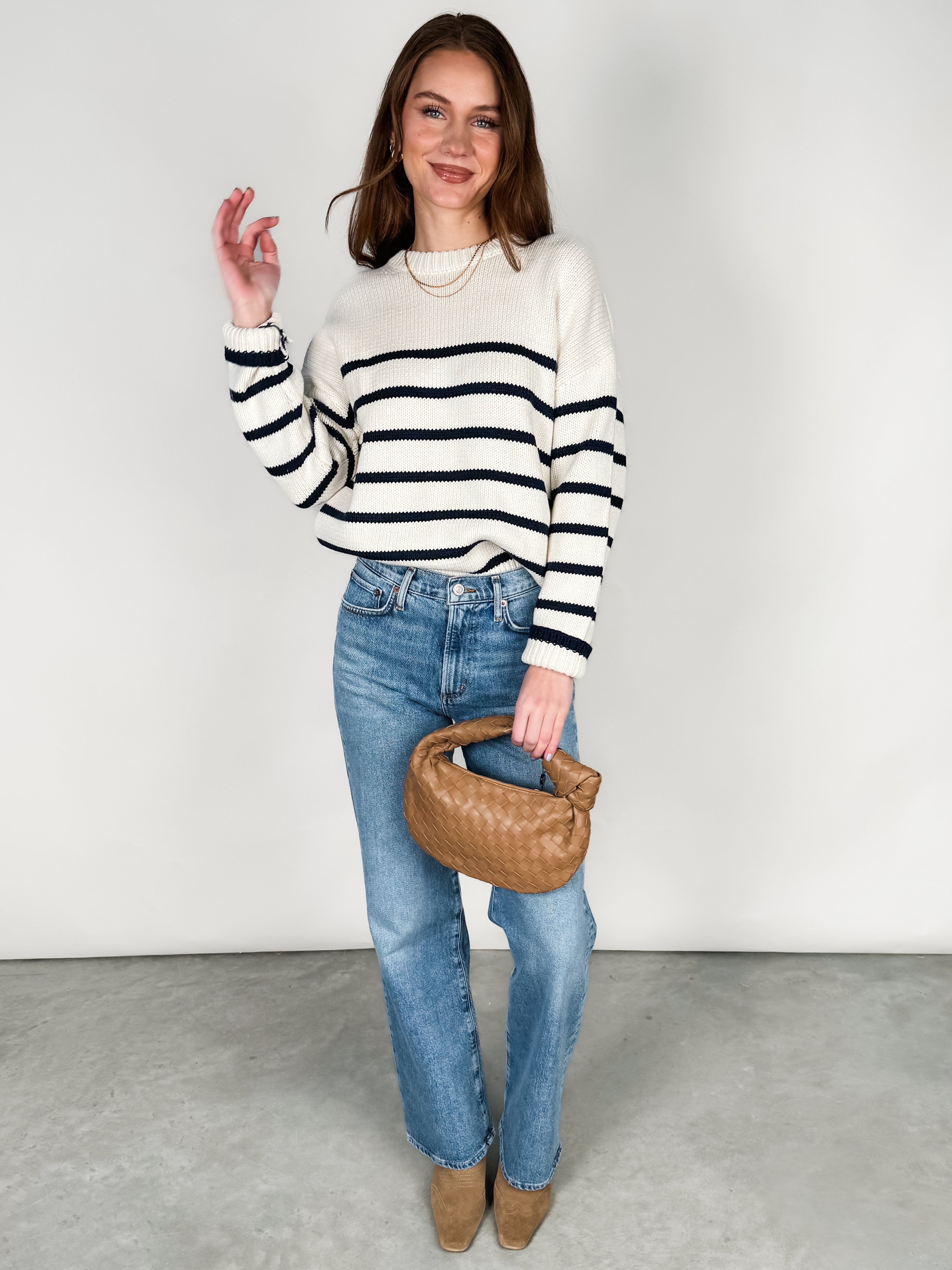 Boyfriend Stripe Sweater Look image