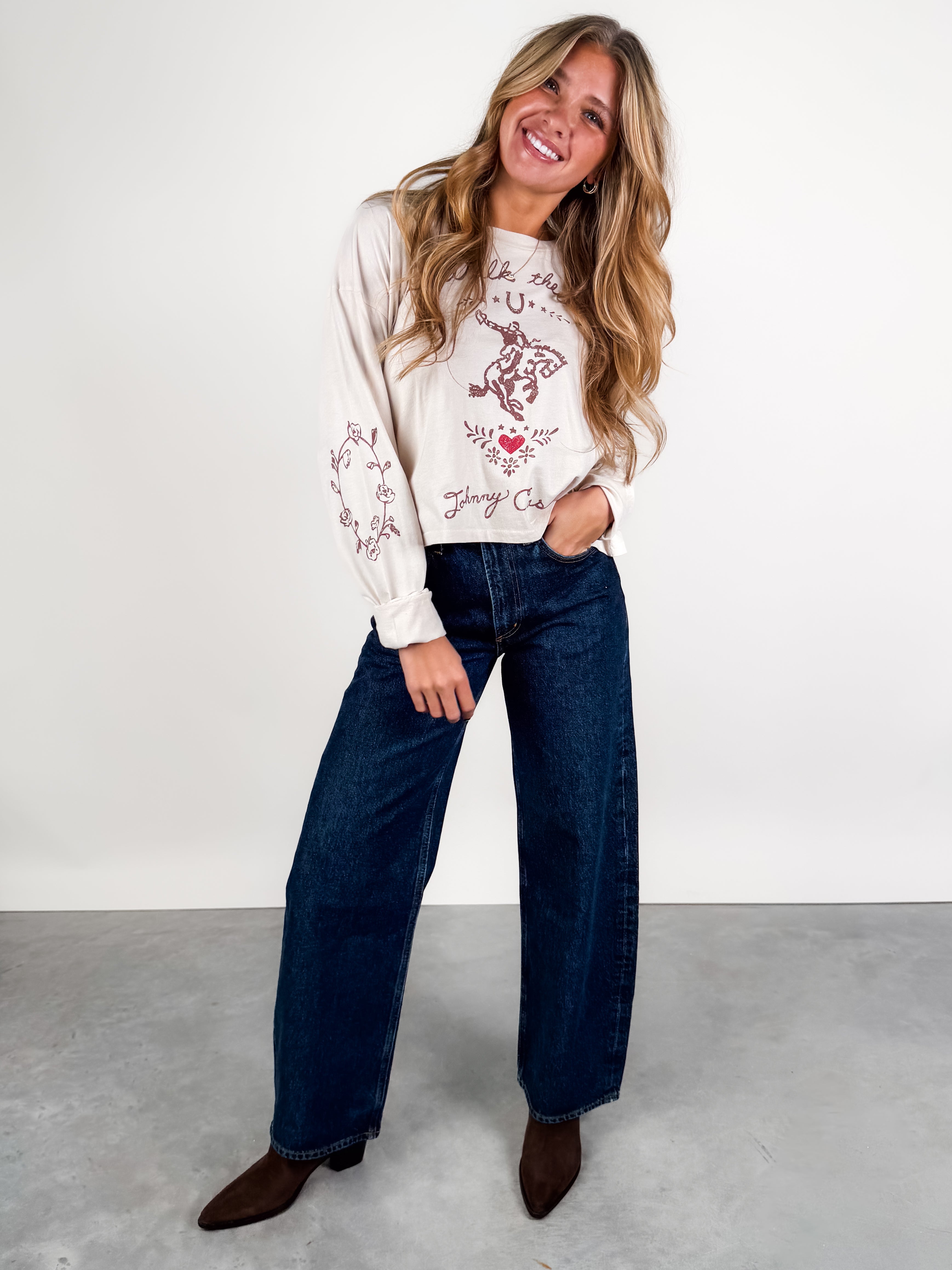 Johnny Cash Walk The Line Meet & Greet Long Sleeve Look image