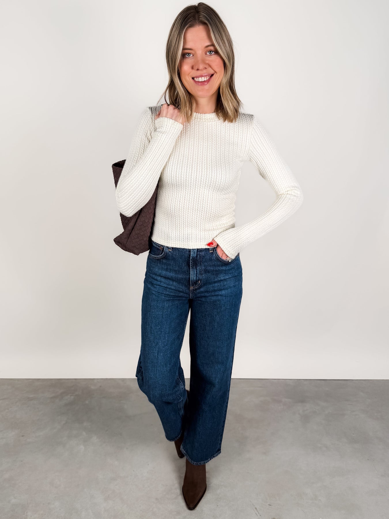 Maris Raised Knit L/S Top Look