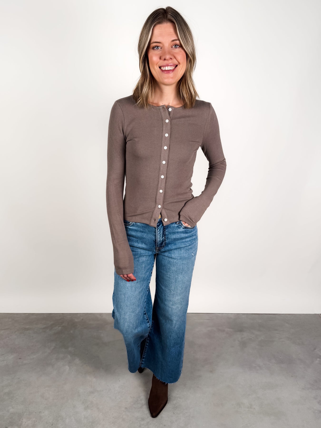 With The Top Down Knit Top Look