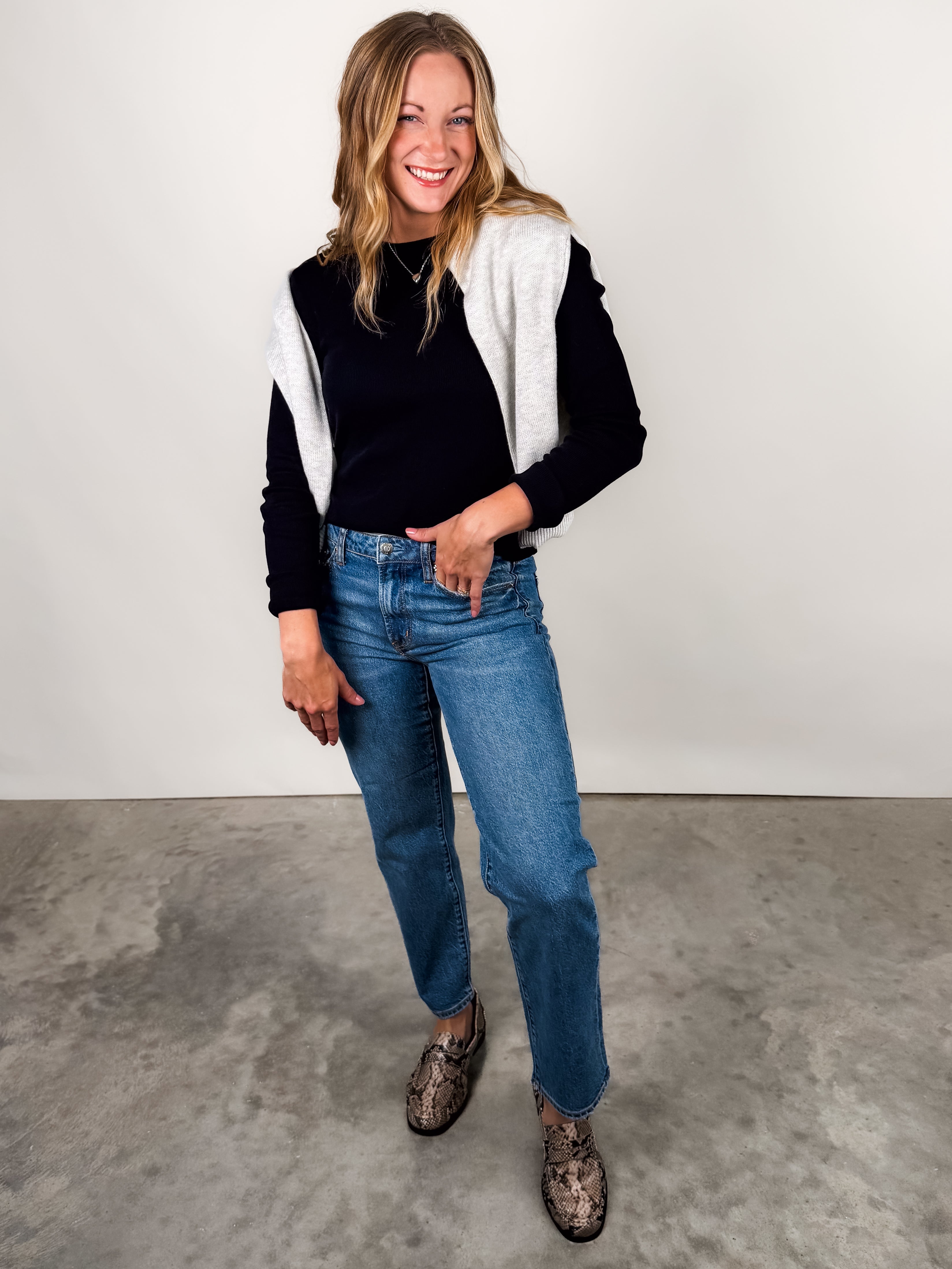 Marcela Long Sleeve Recycled Cotton Rib Tee Look image