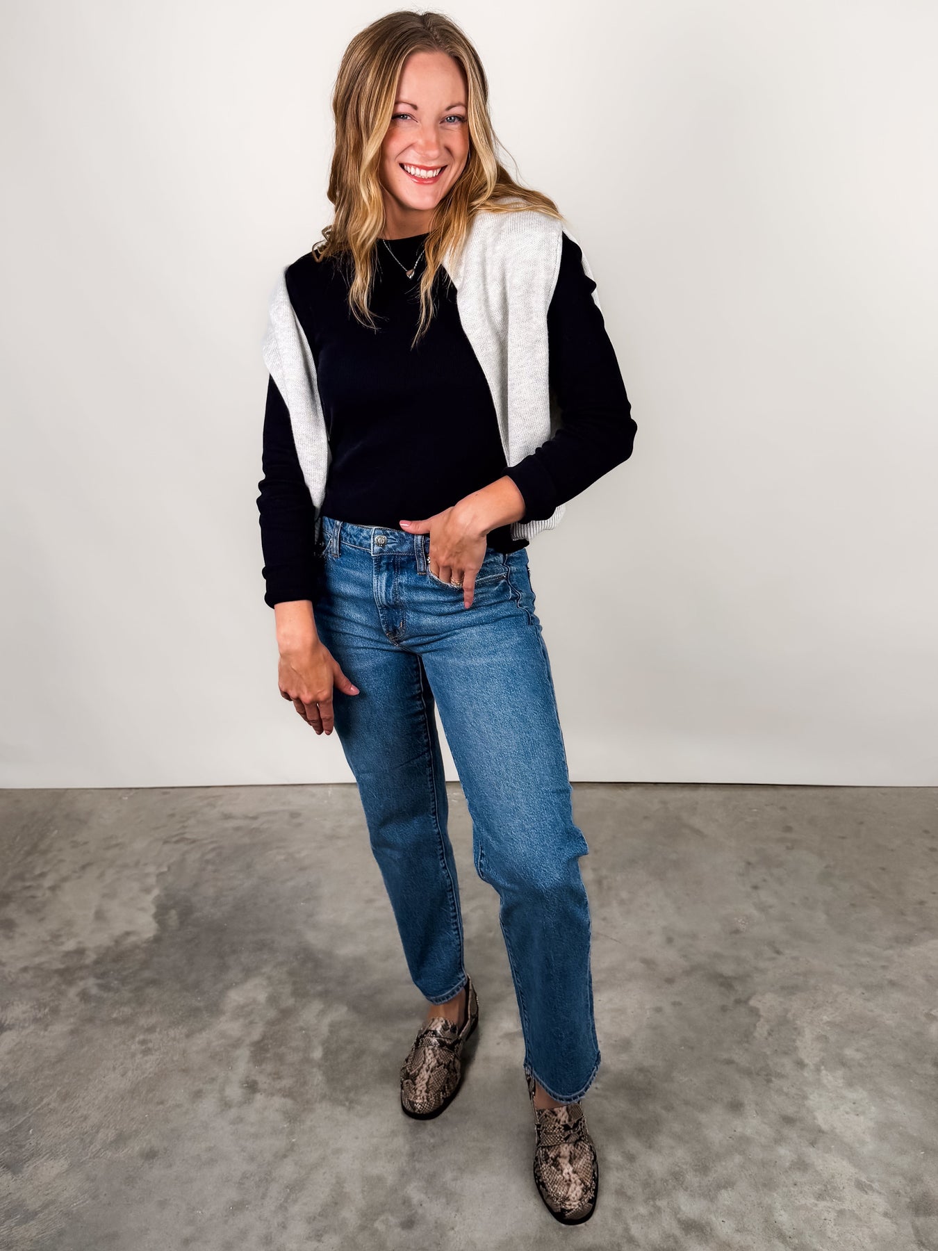 Marcela Long Sleeve Recycled Cotton Rib Tee Look
