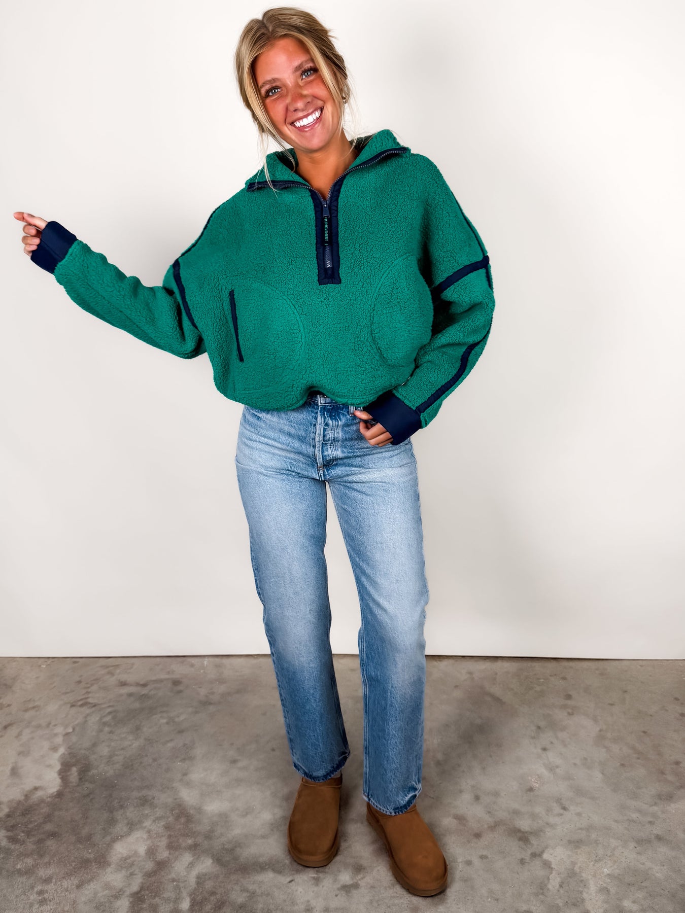 Mountain High 1/2 Zip Fleece Look
