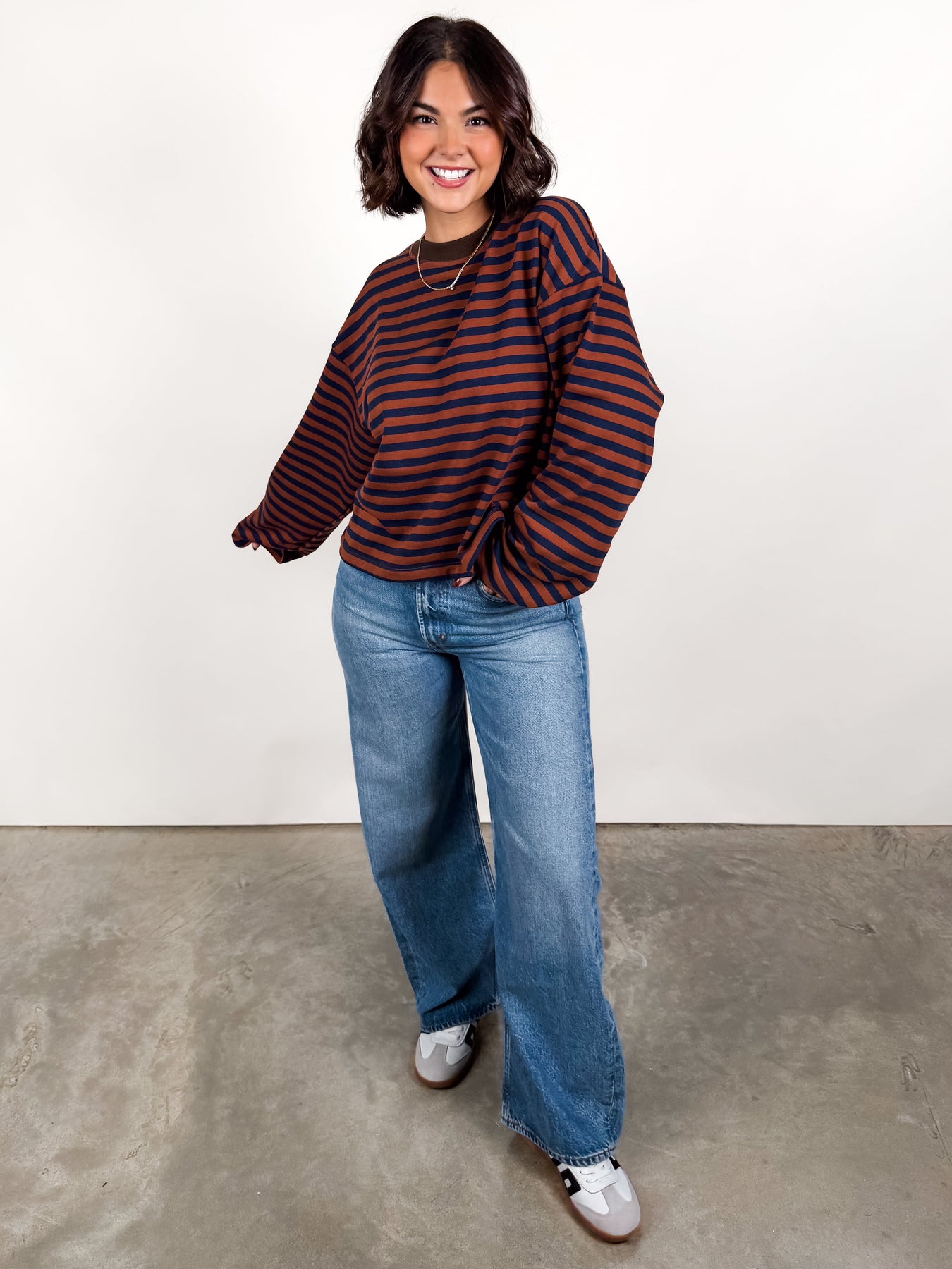 Anywhere Near You Striped Top Look