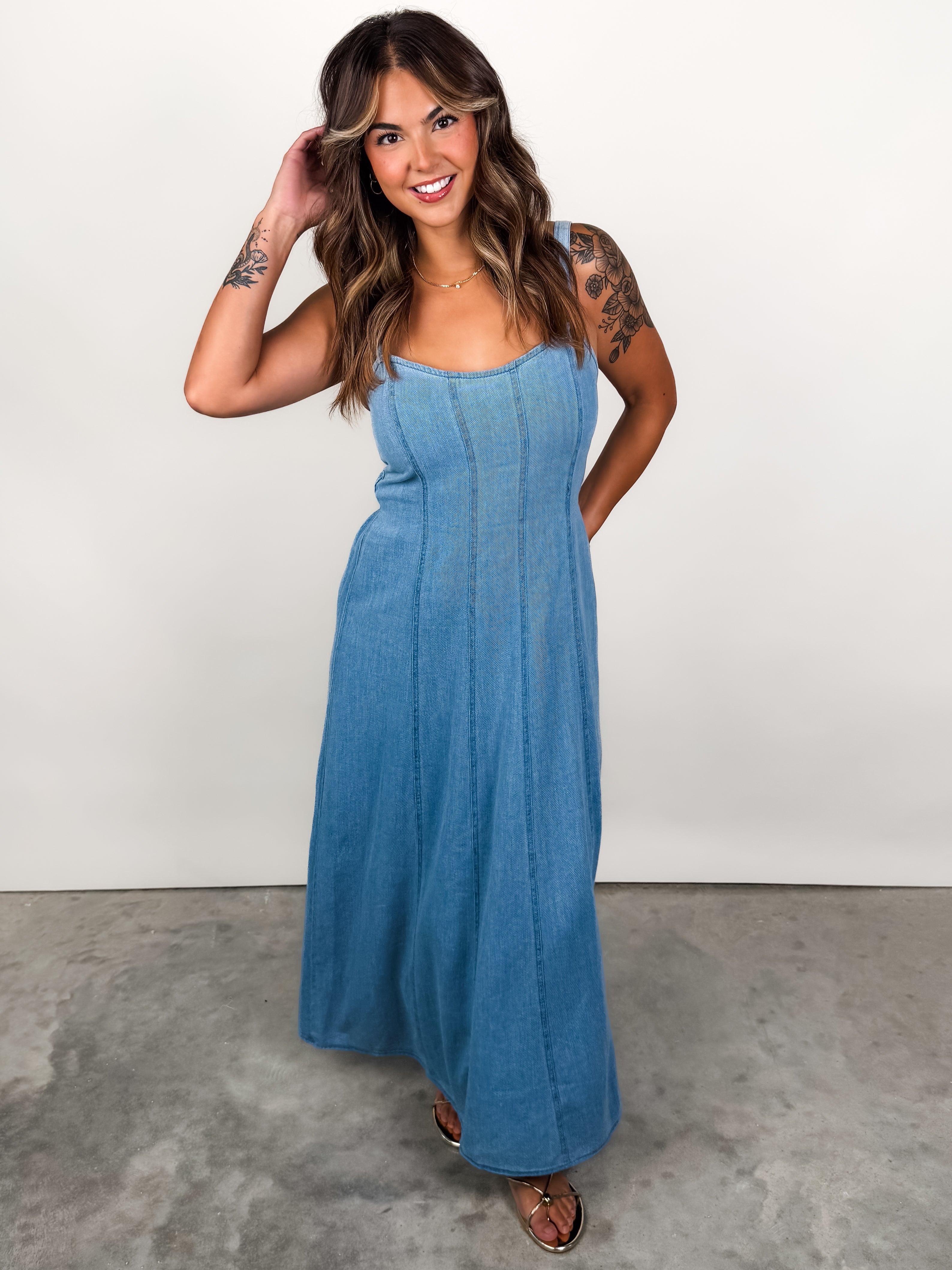 Leonora Indigo Midi Dress Look image
