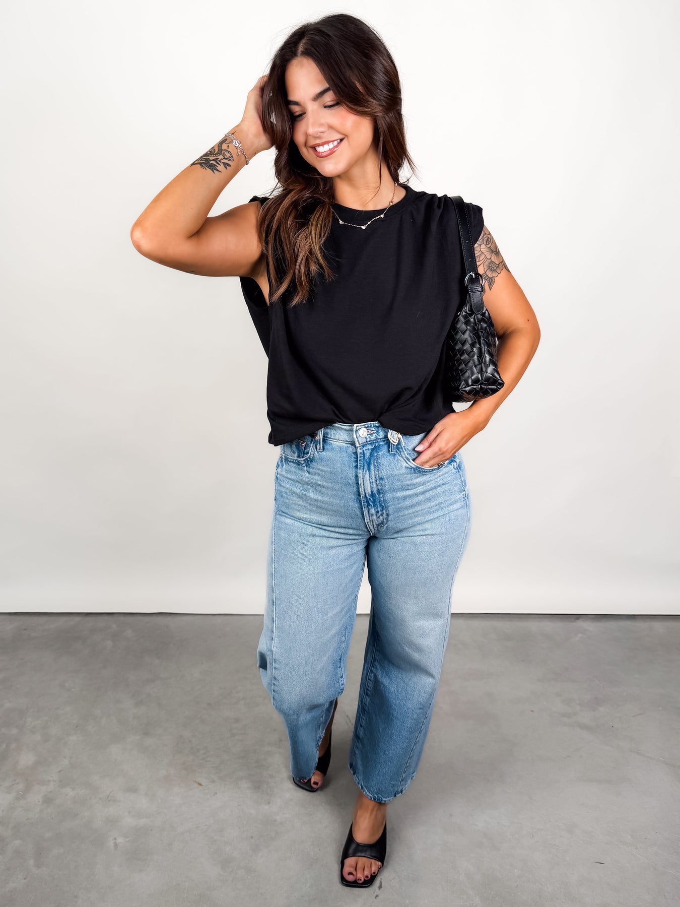 Statuesque Shirred Tank Look