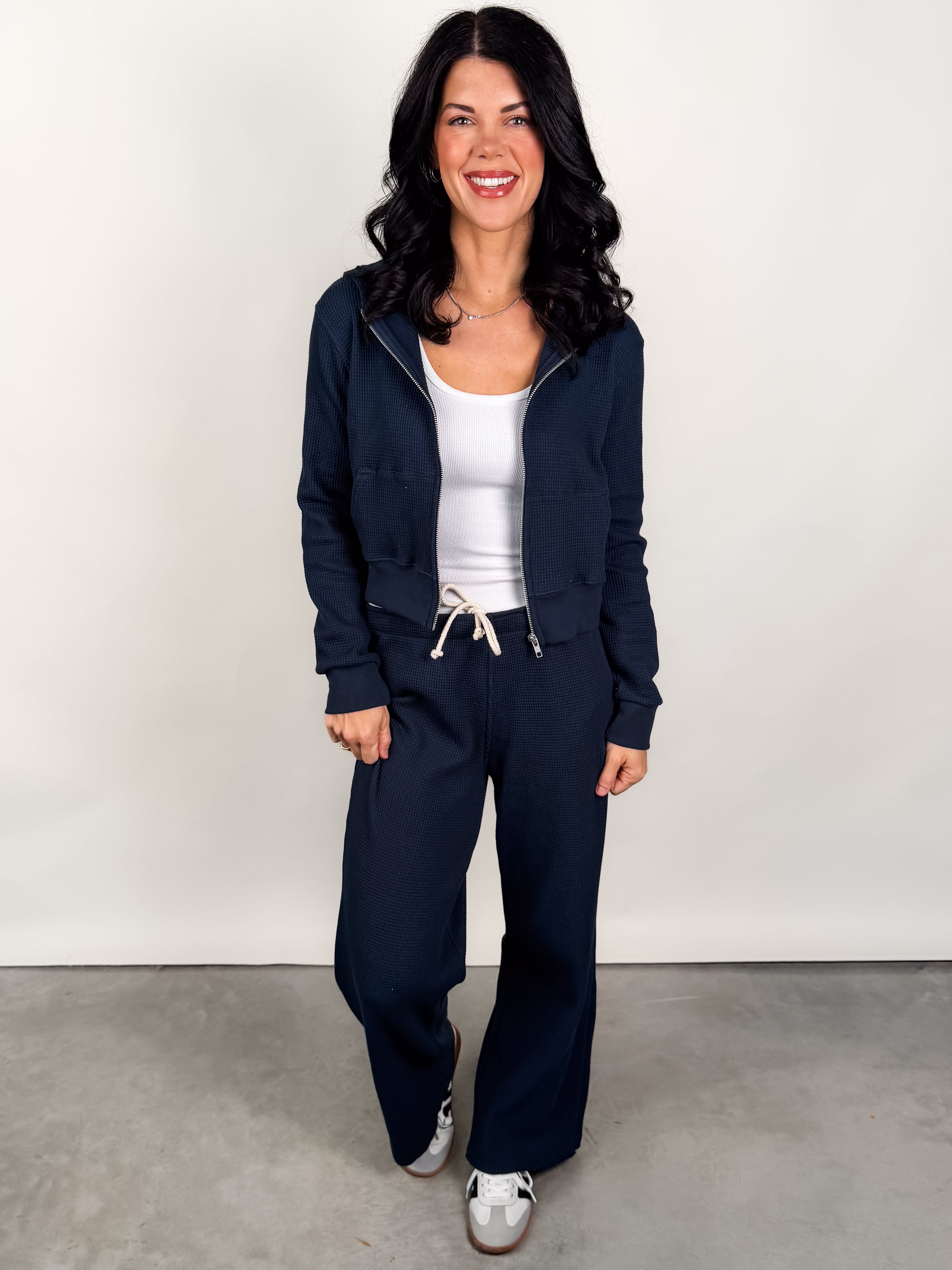 Inez Wafflem Zip Hoodie Look image