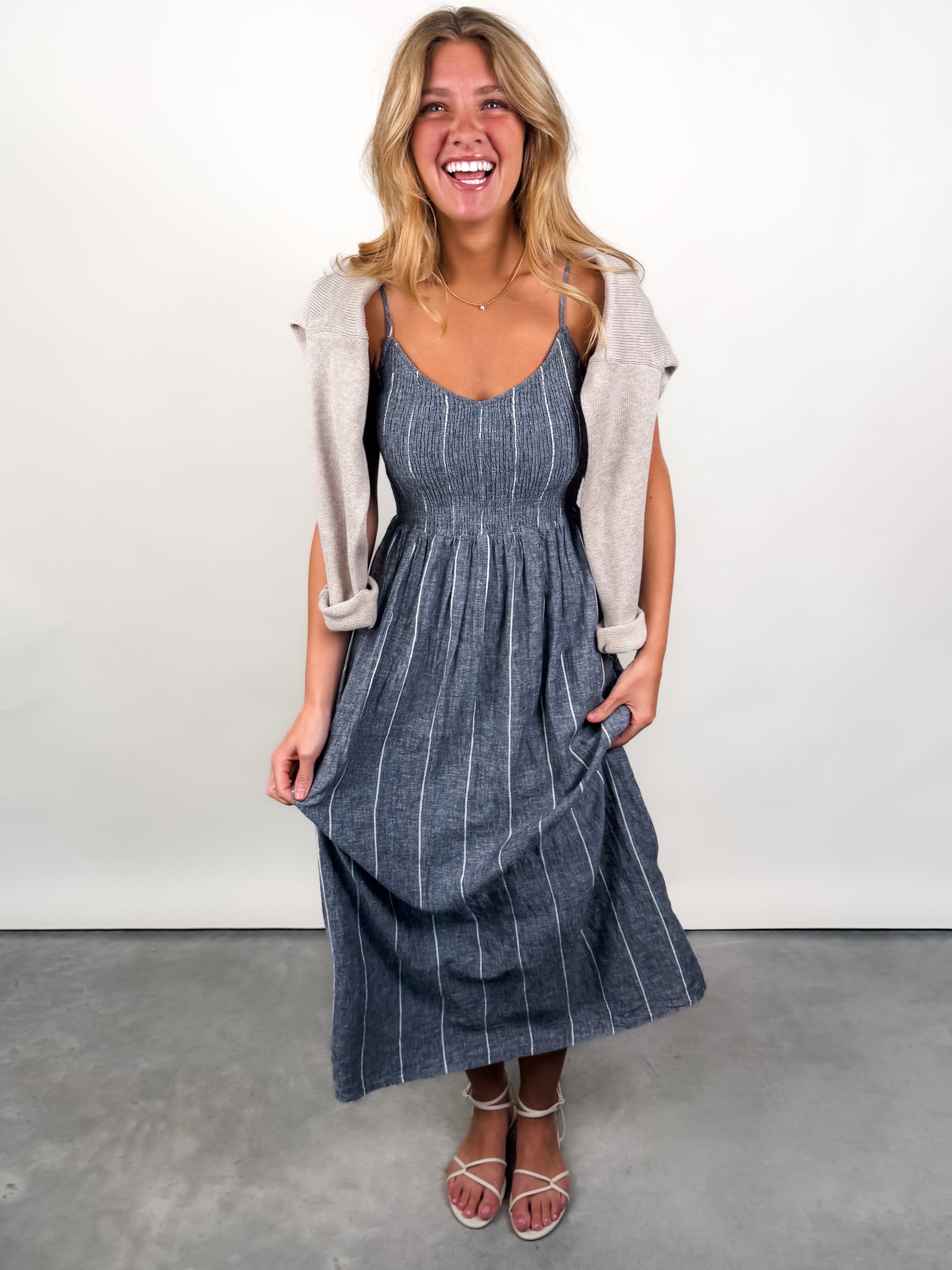 Romy Striped Maxi Dress Look image