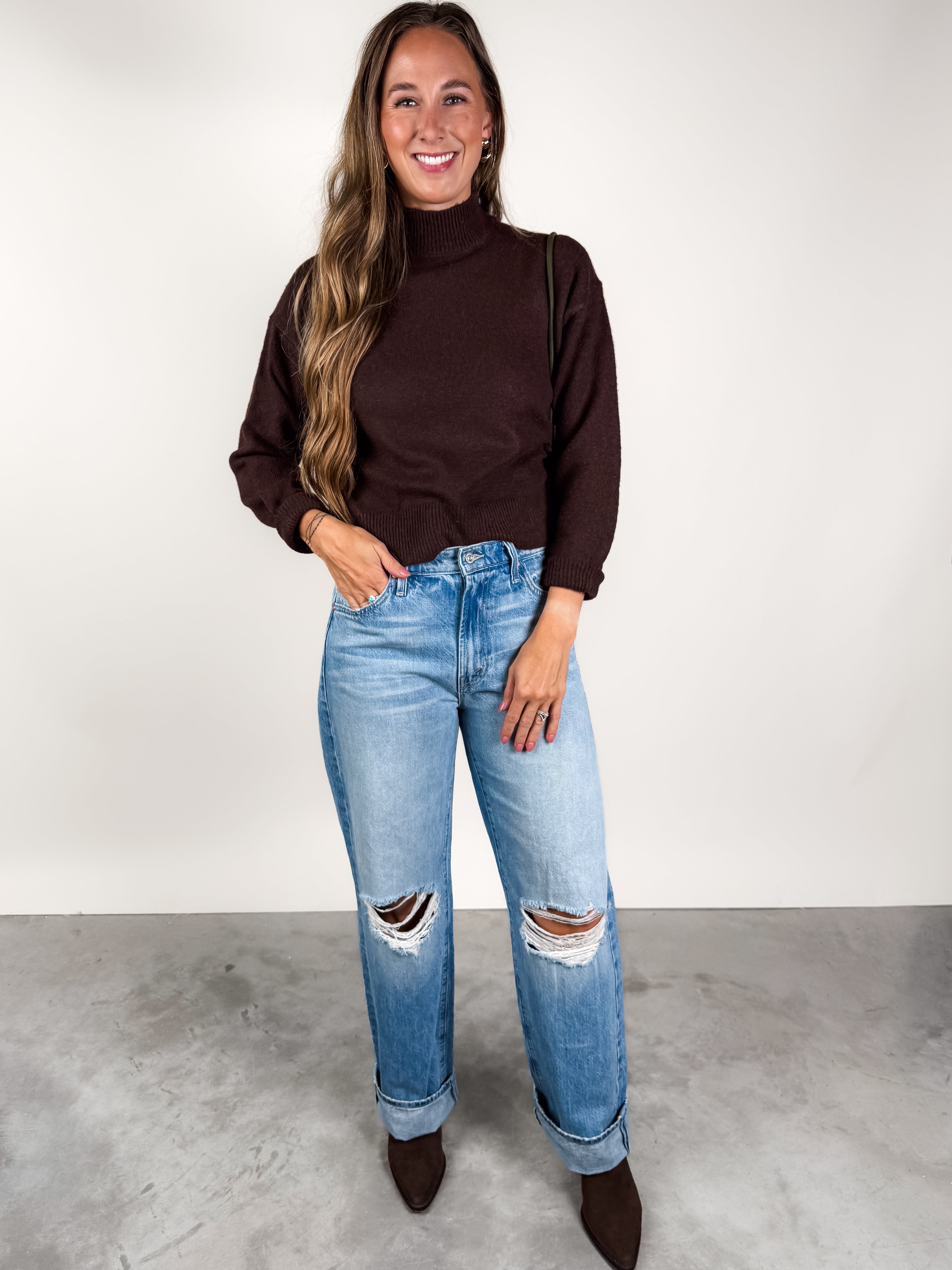 Daffodil Mock Neck Sweater Look image