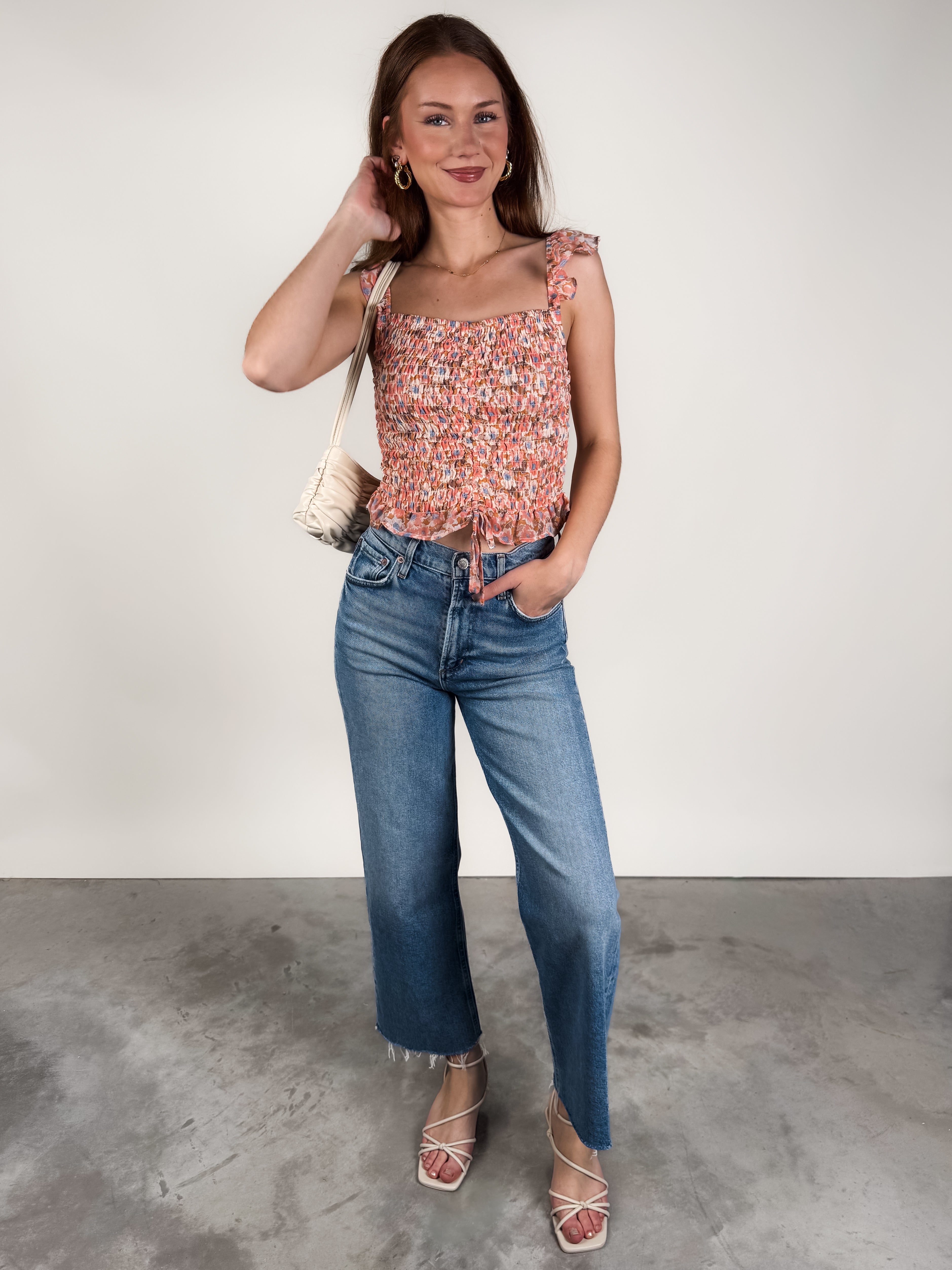 All Those Lazy Days Floral Ruffle Top image