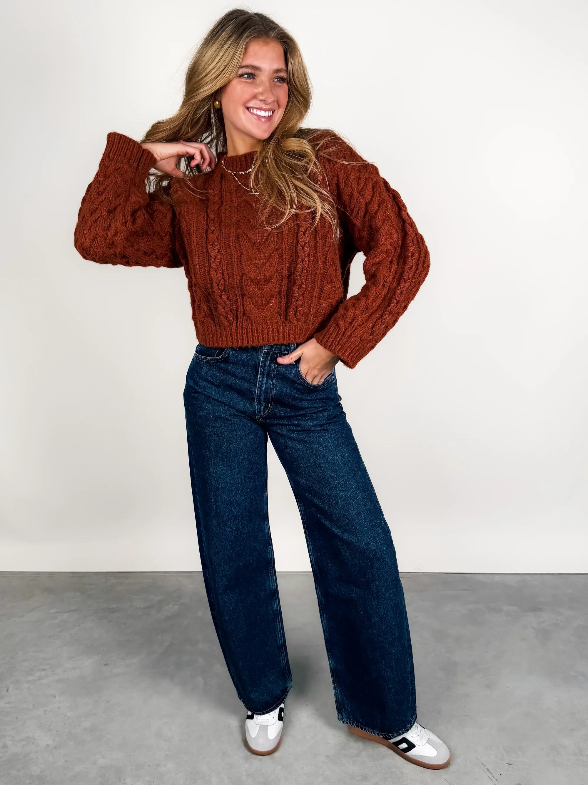 Louisa Cable Knit Sweater Look image