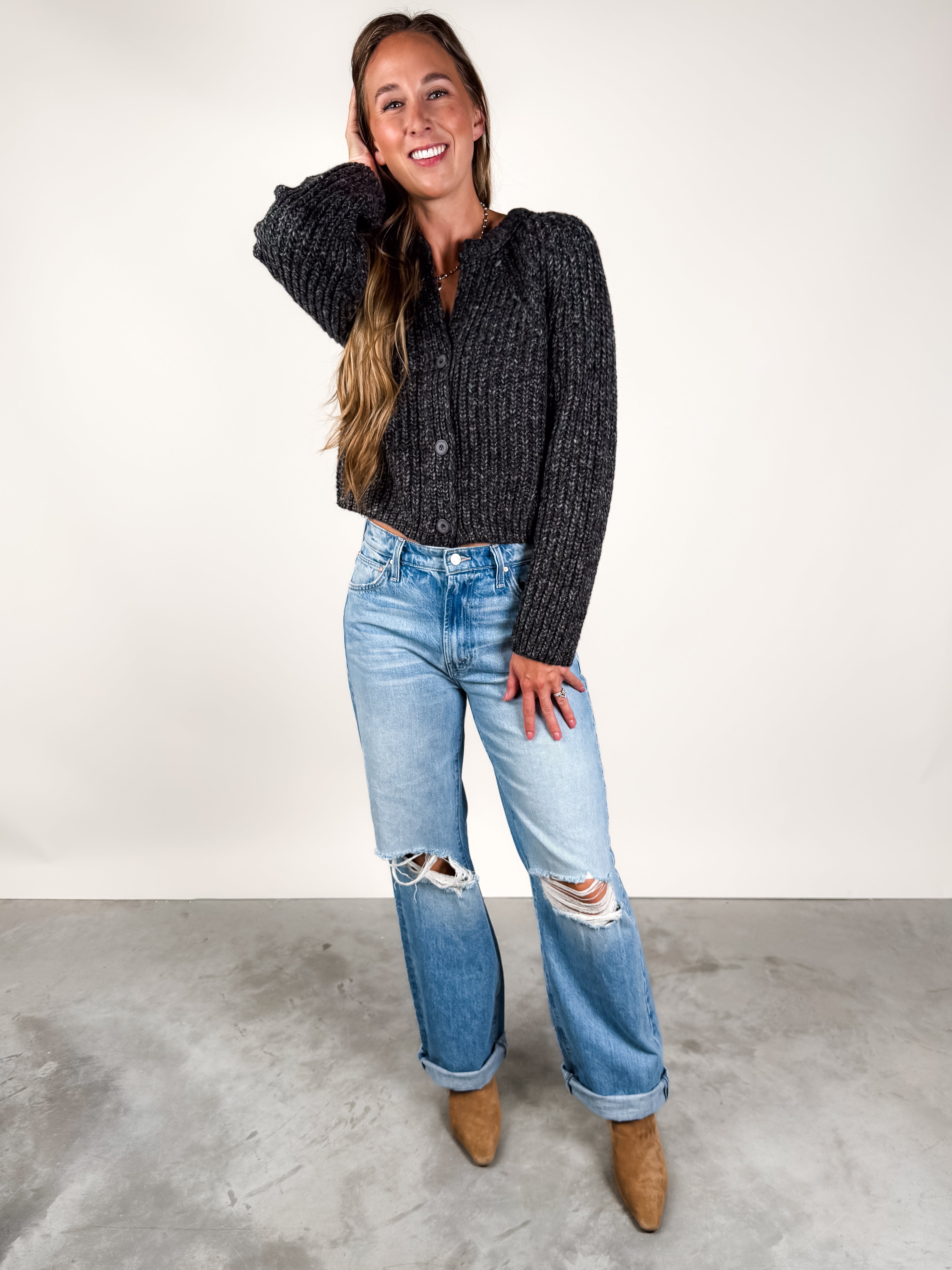 Confetti Rib Knit Cardigan Look image