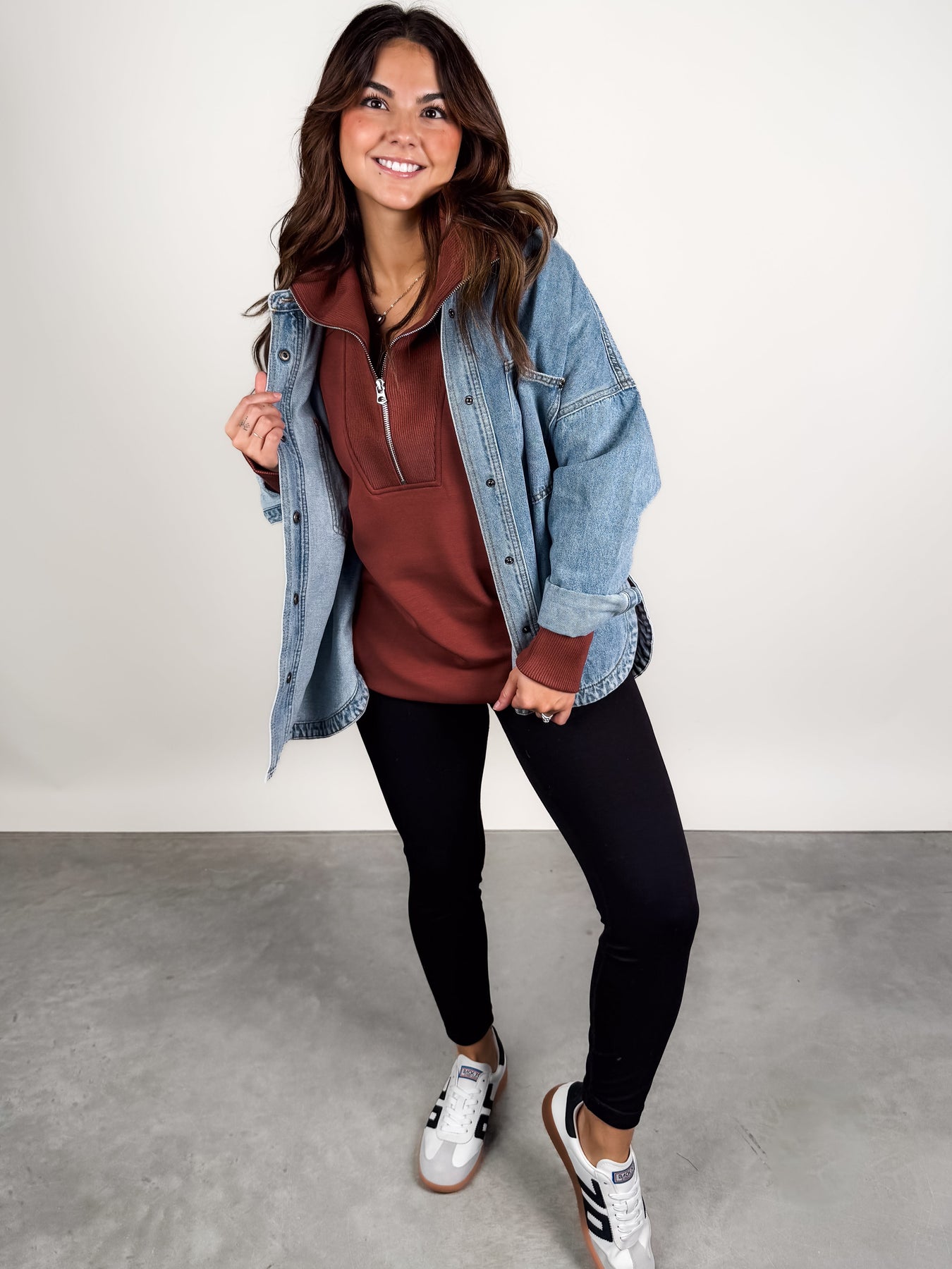 Xina Half Zip Longline Look