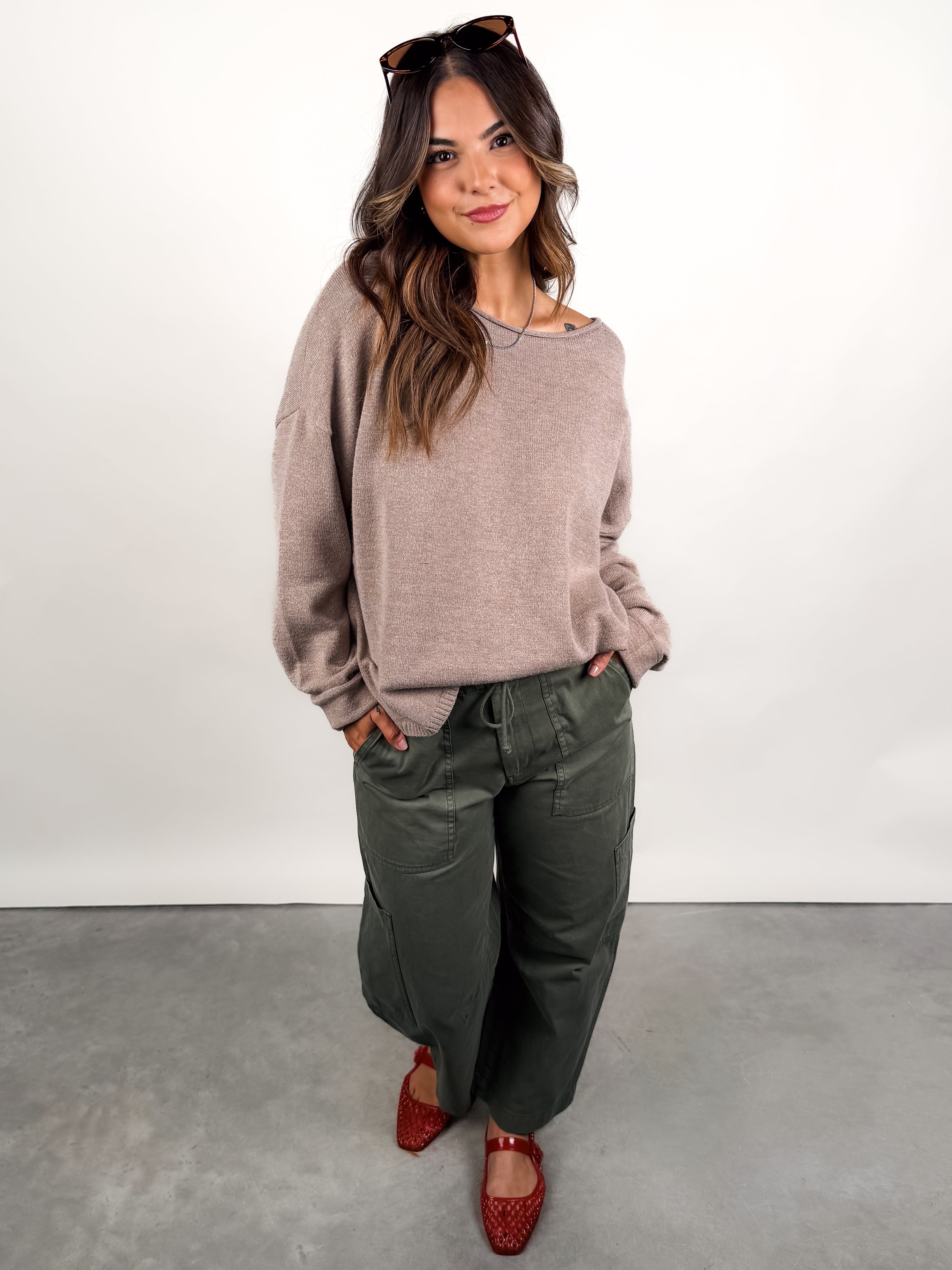 Never Went Away Boatneck Sweater Look image