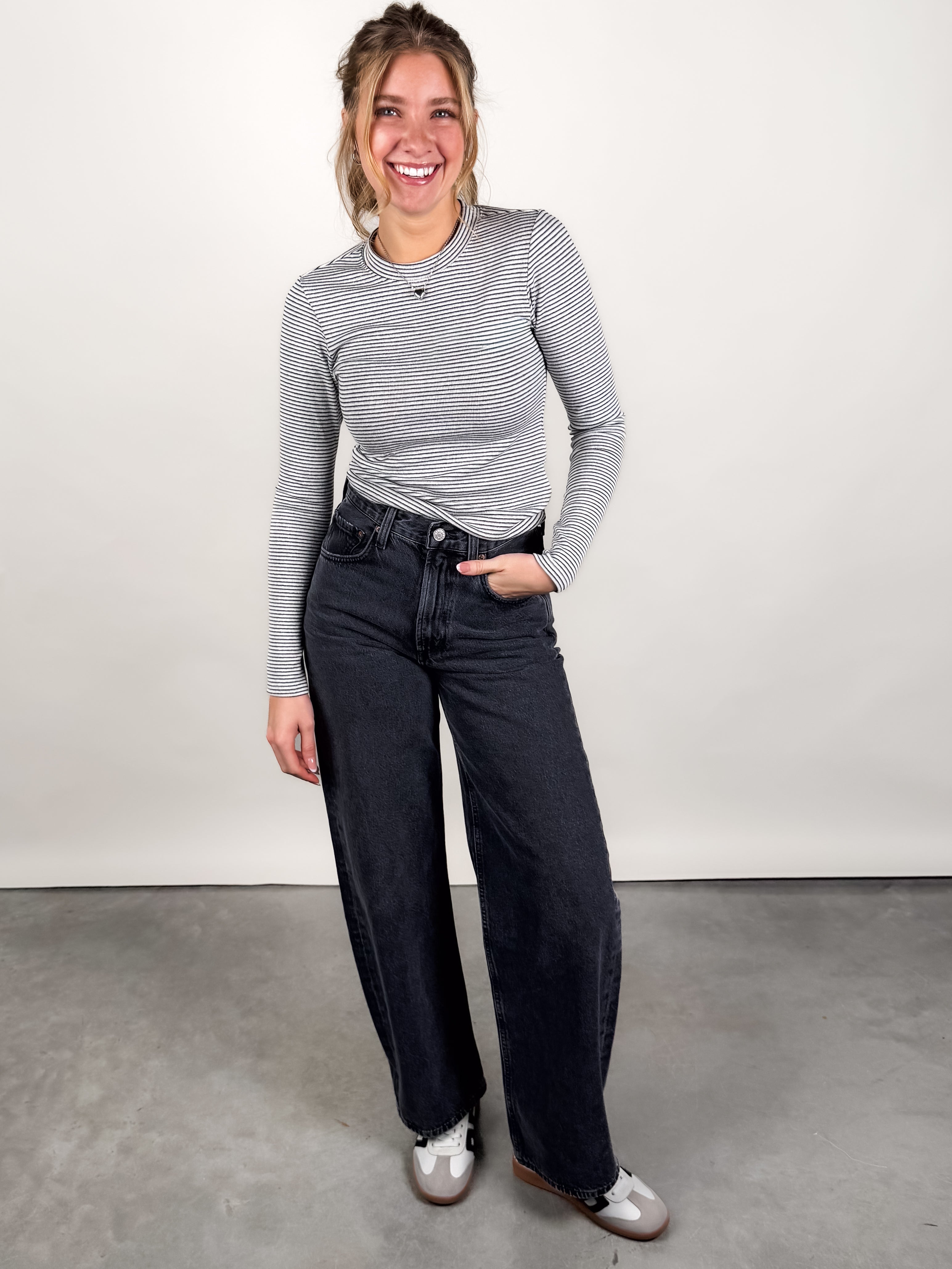 Emma Long Sleeve Baby Tee Look image