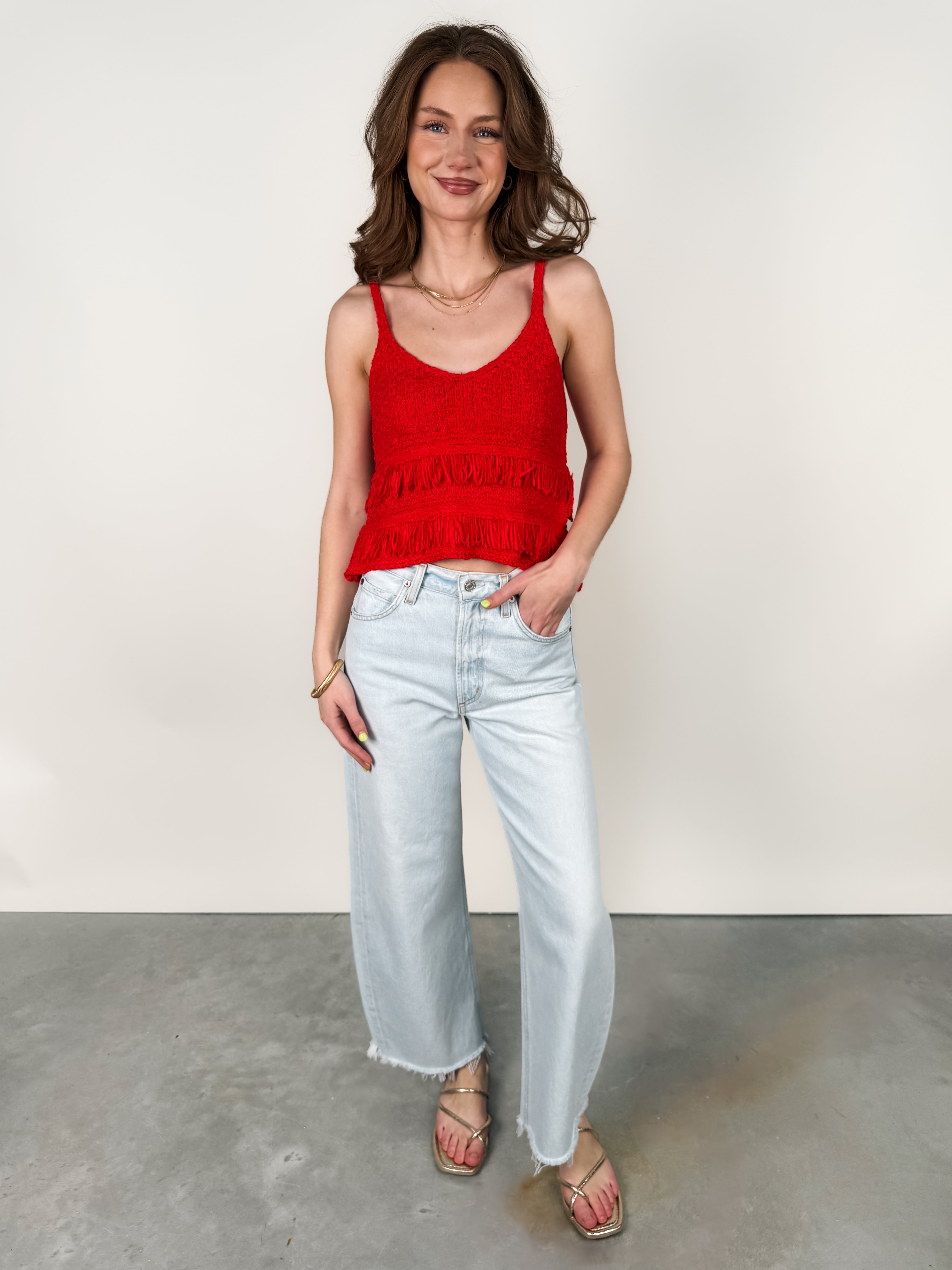 Lucie Fringe Sweater Tank Look image