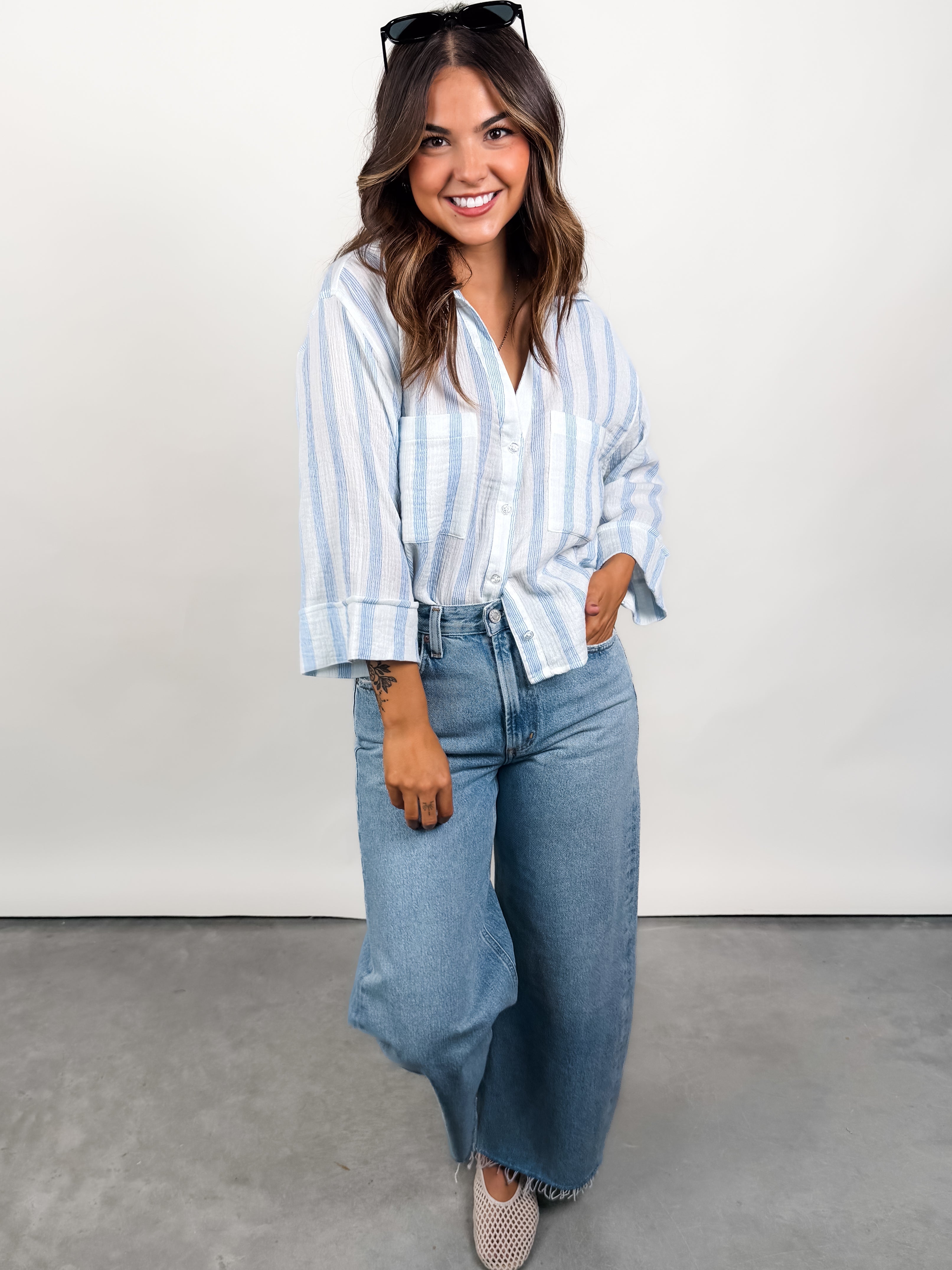 Helena Striped Shirt Look image
