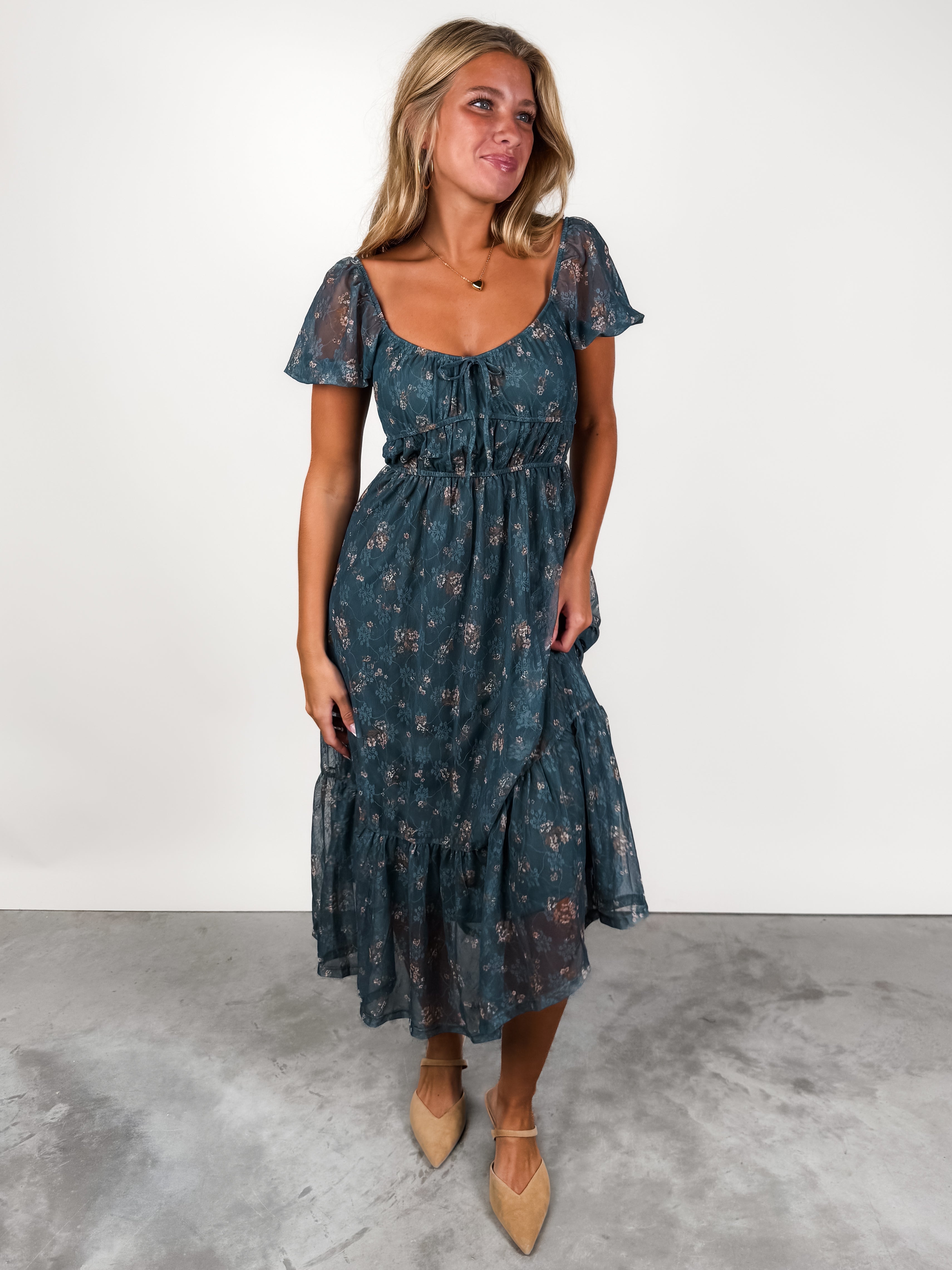 There's A Glow Floral Midi Dress Look image