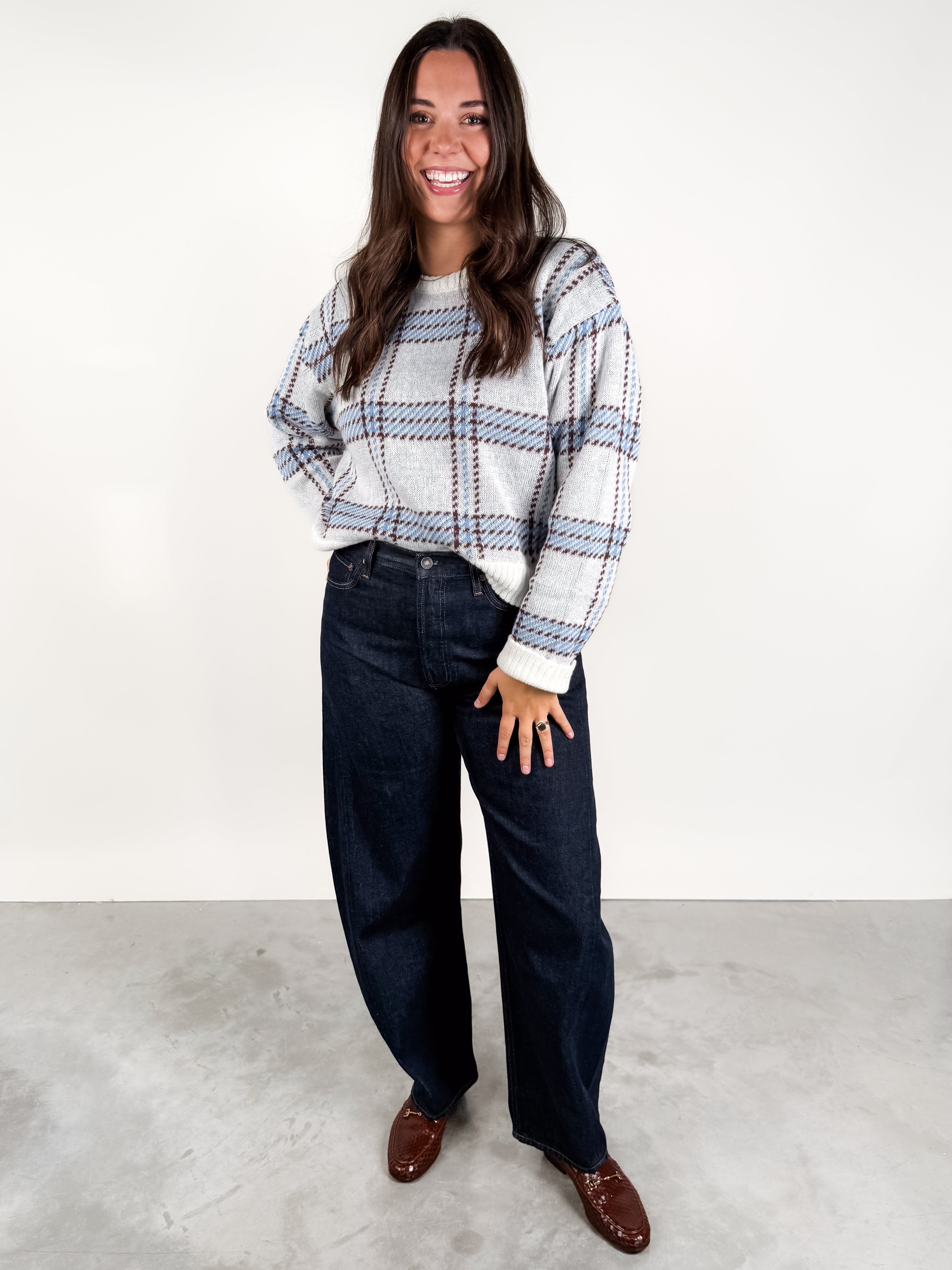 Junction Plaid Sweater Look image