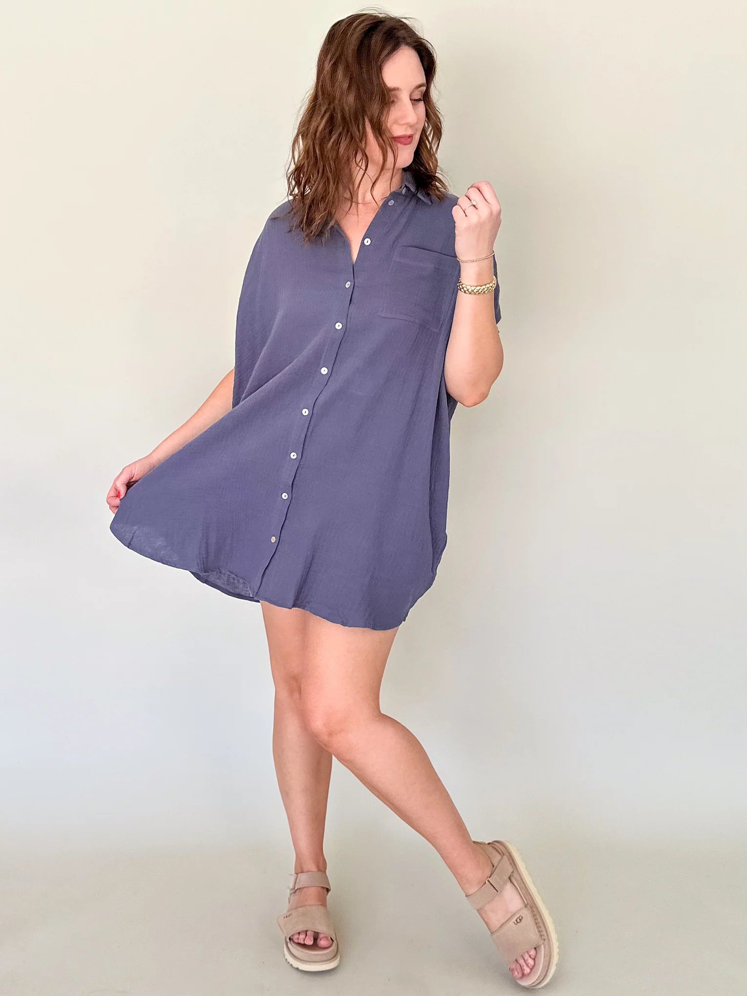 Open Skies Button Down Dress Look image