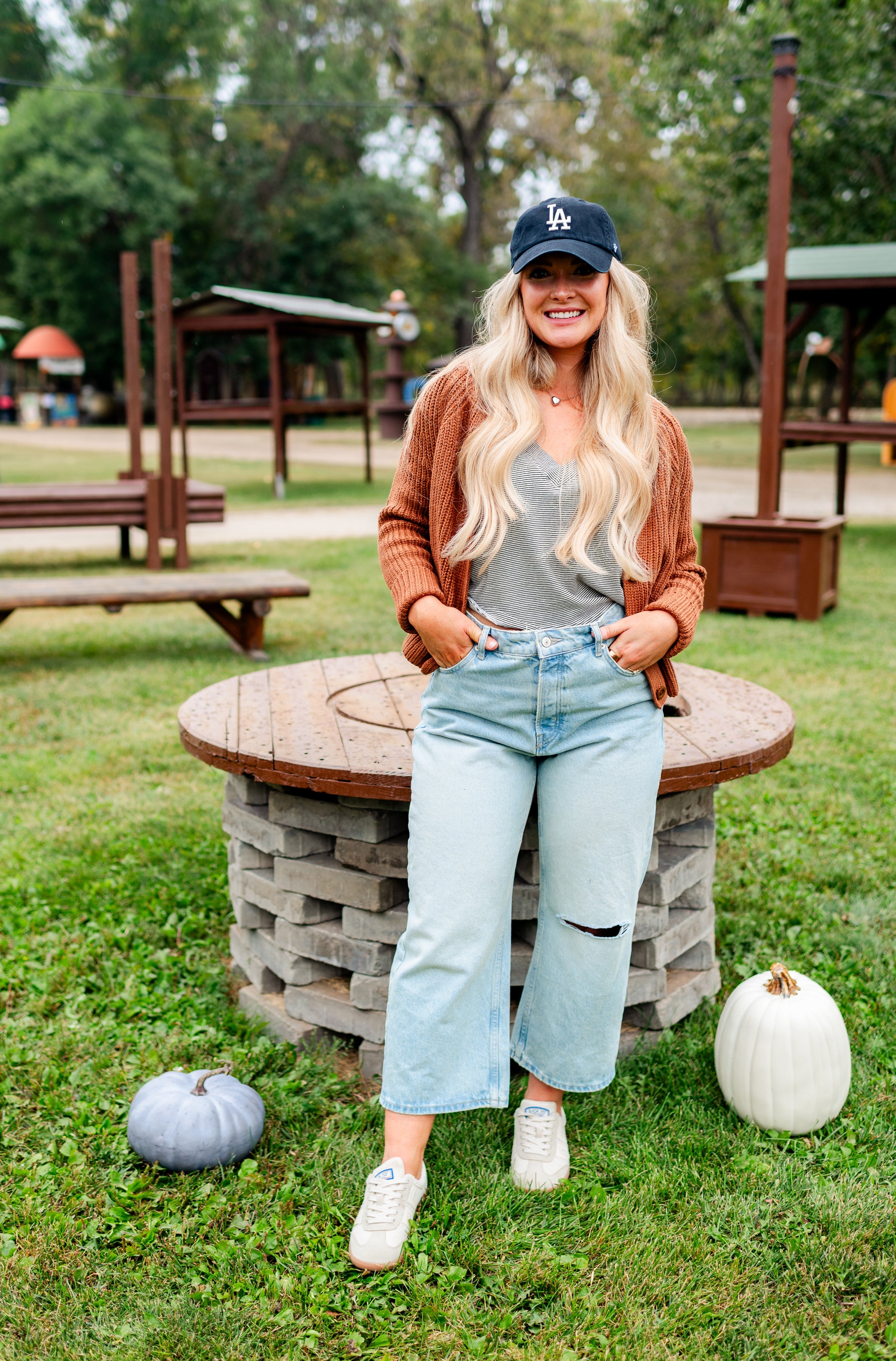 Rosie Jersey V Neck Tee Look image