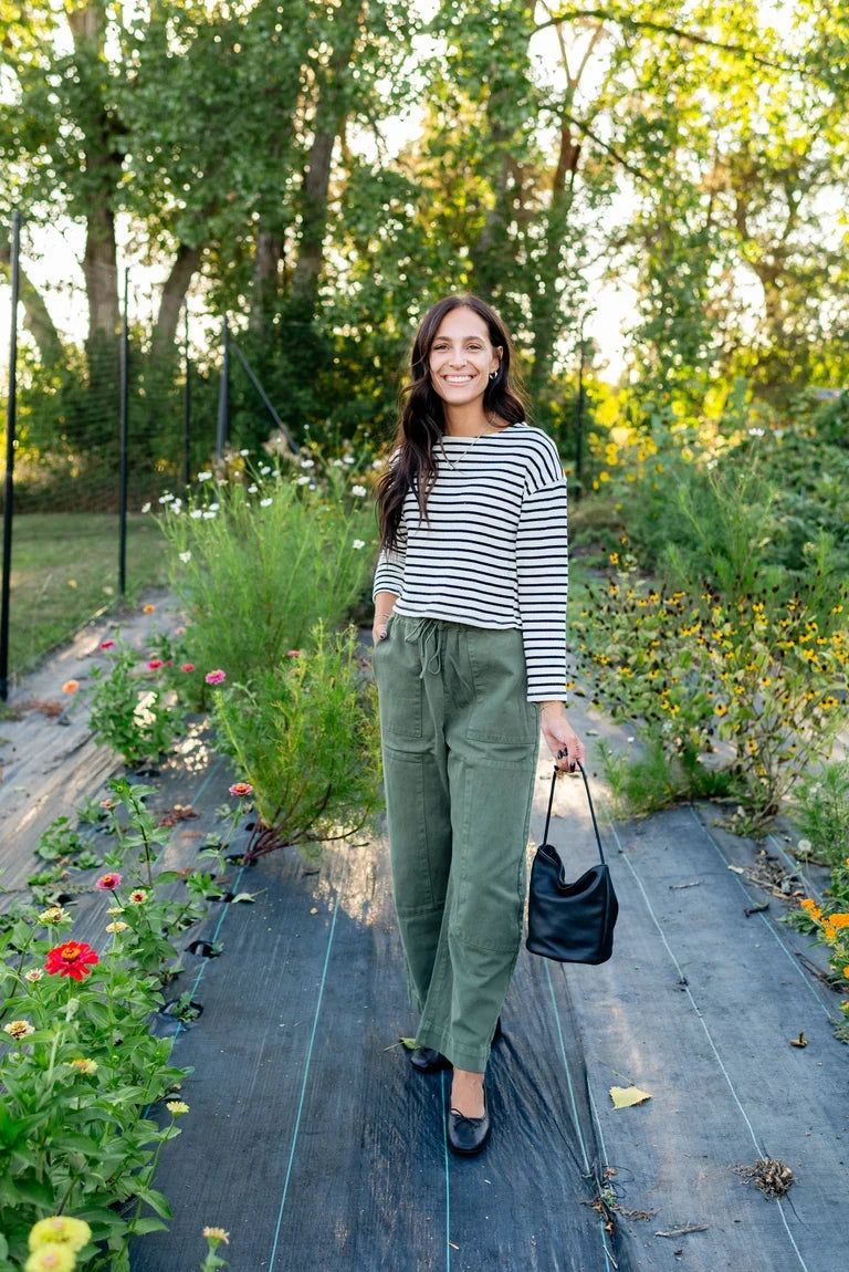 Jenna Striped Boatneck Long Sleeve Look image