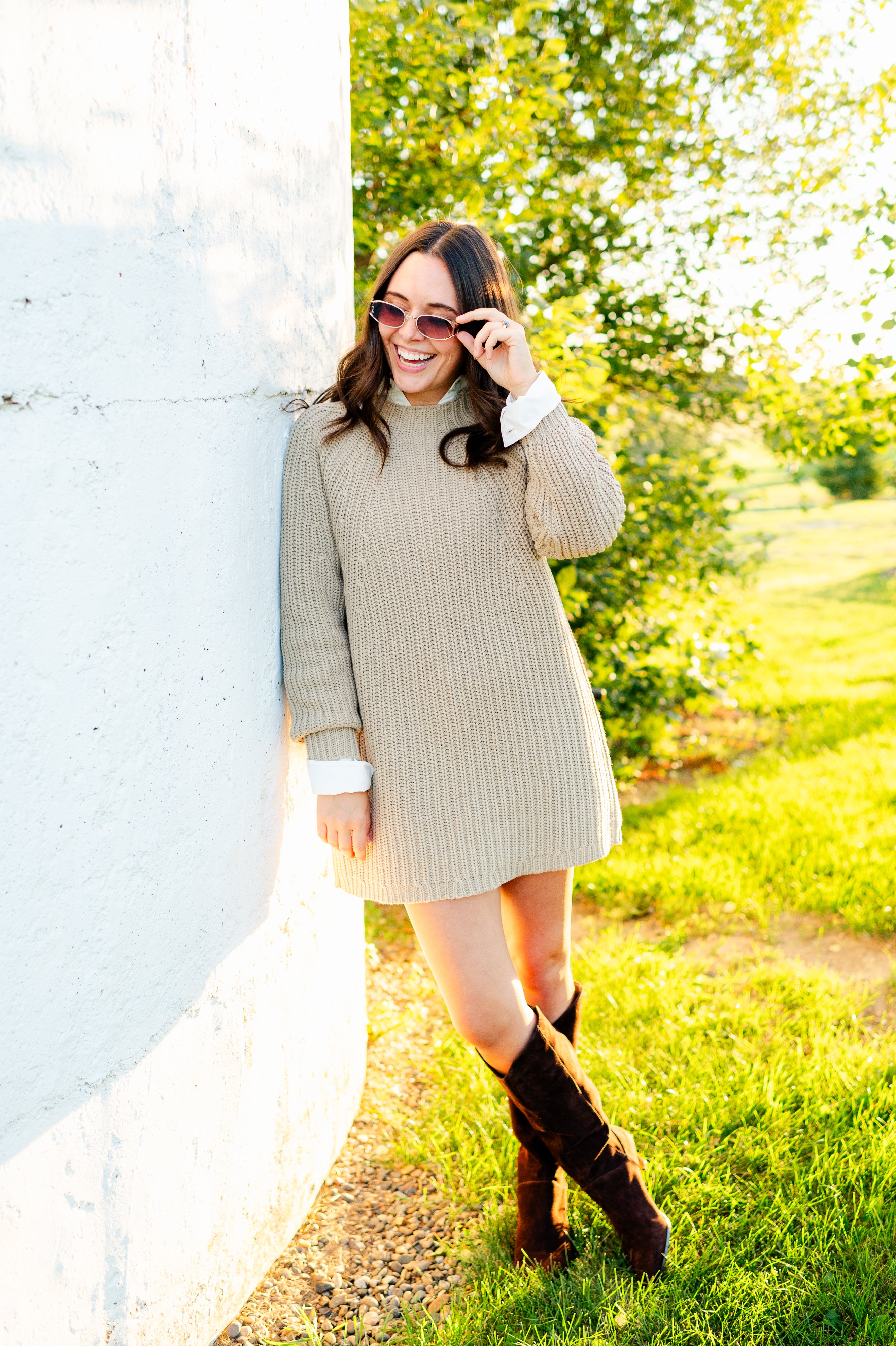 Raglan Sleeve Mini Sweater Dress Look image