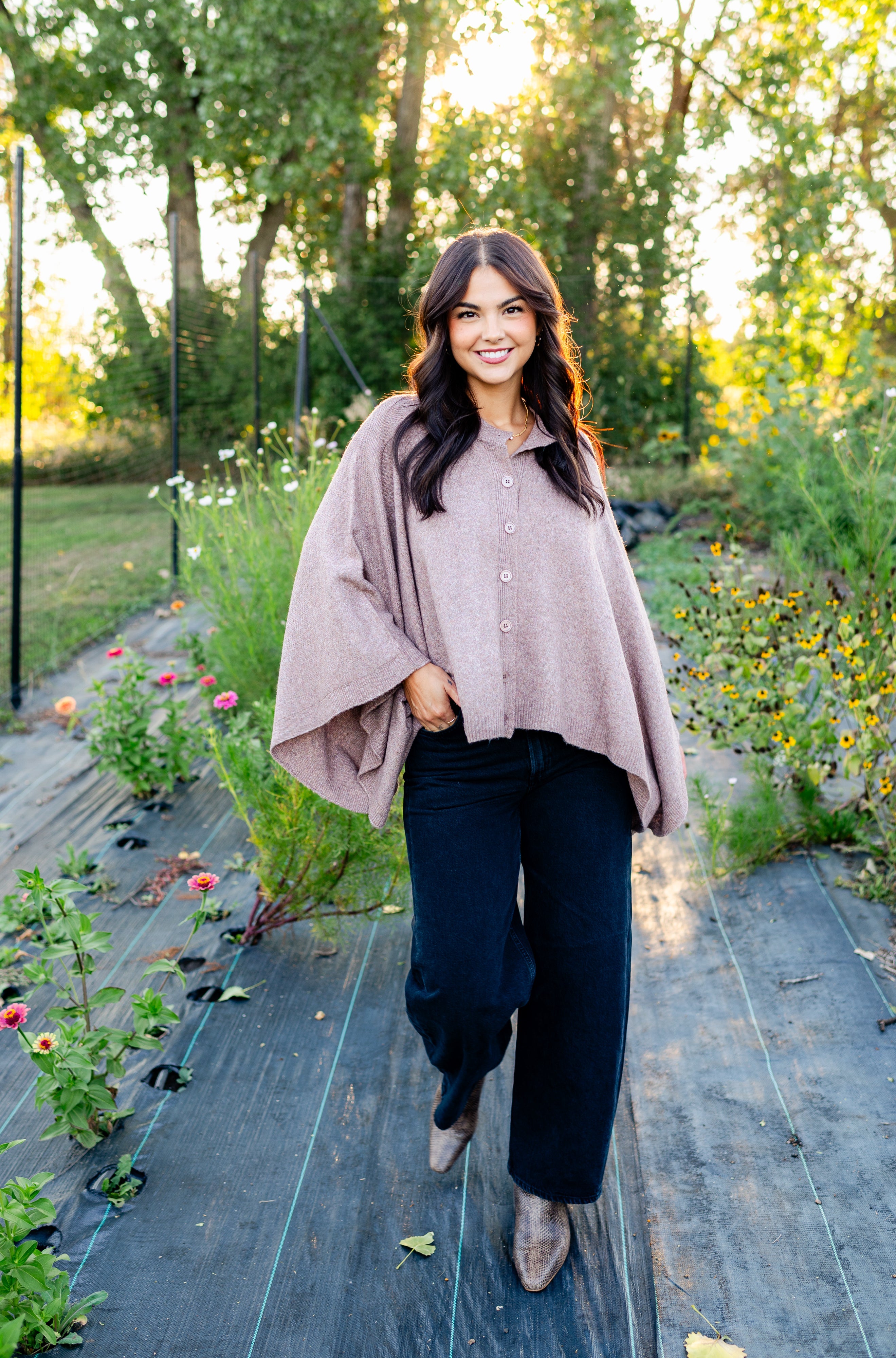 Costanza Button Front Poncho Look image