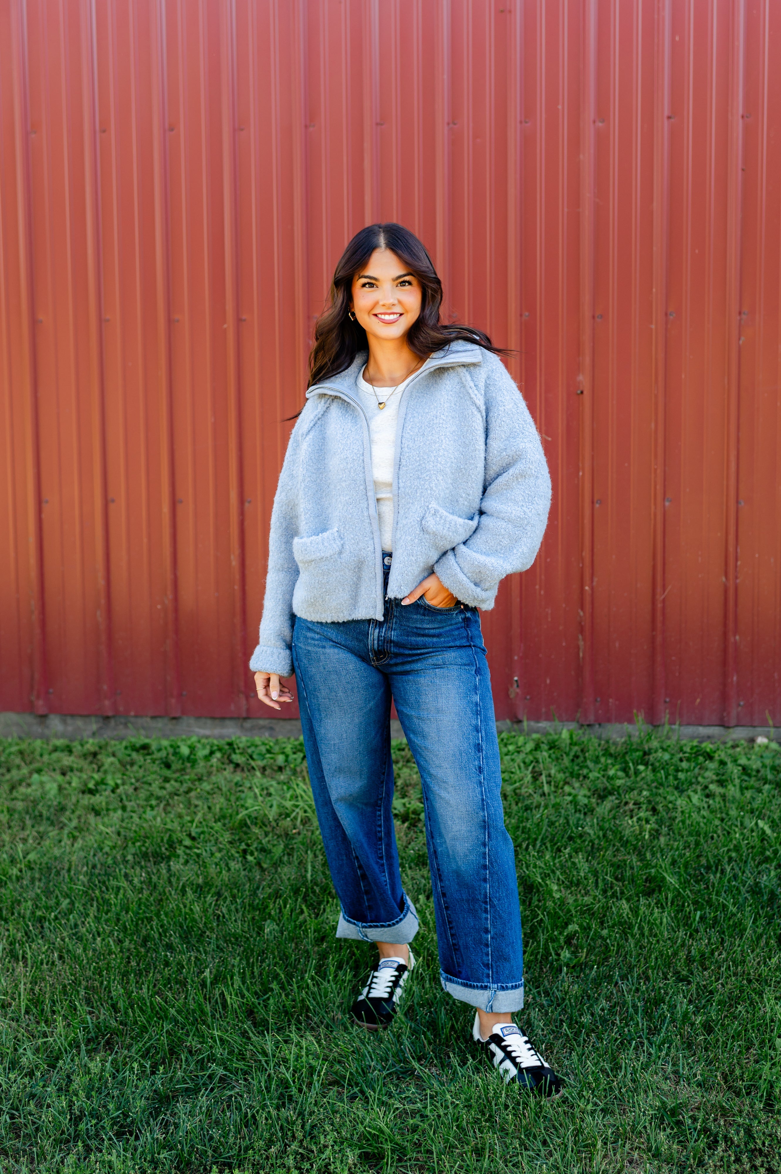 Sparkle In Her Eyes Zip Through Sweater Look image