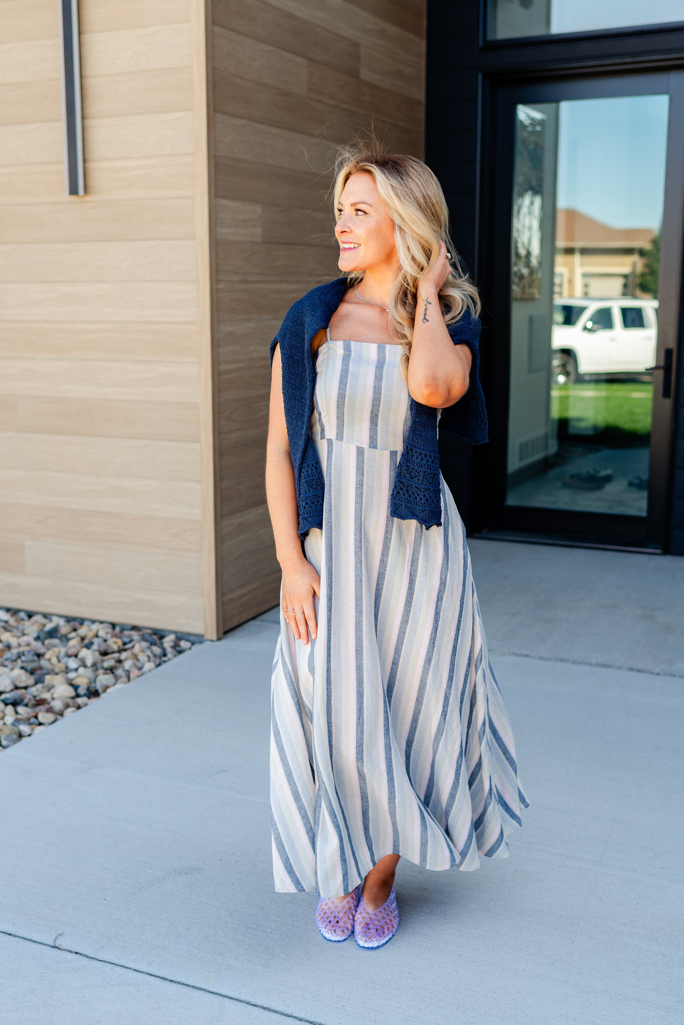 Sweetgrass Stripe Midi Dress Look image