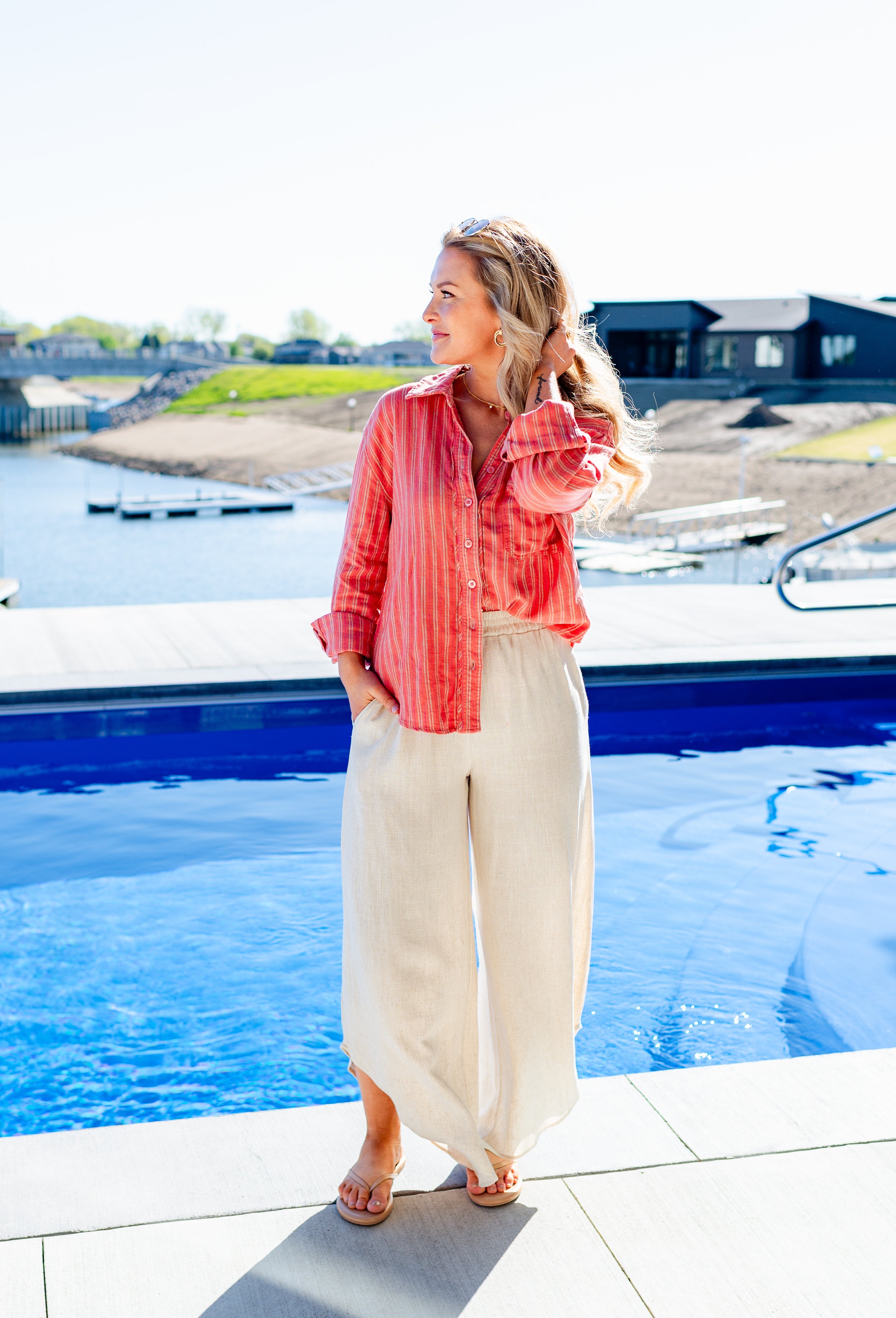 Striped Linen Laurel Shirt Look image