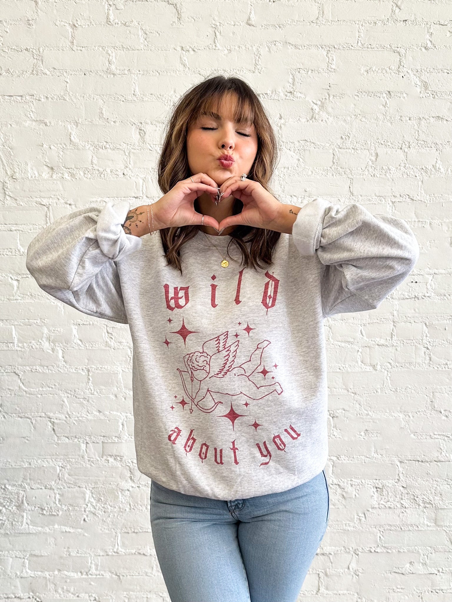 Wild About You Cupid Oversized Crew