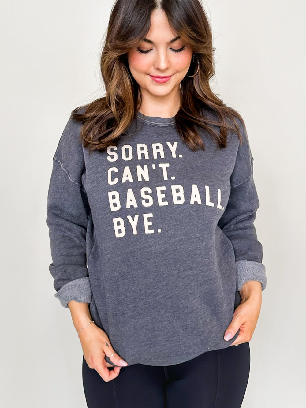 Sorry Can't Baseball Mineral Graphic Sweatshirt