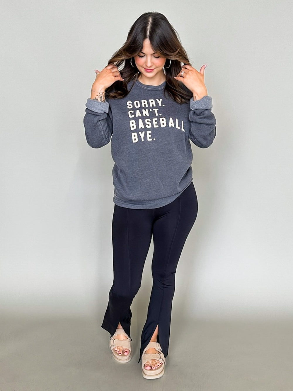 Sorry Can't Baseball Mineral Graphic Sweatshirt