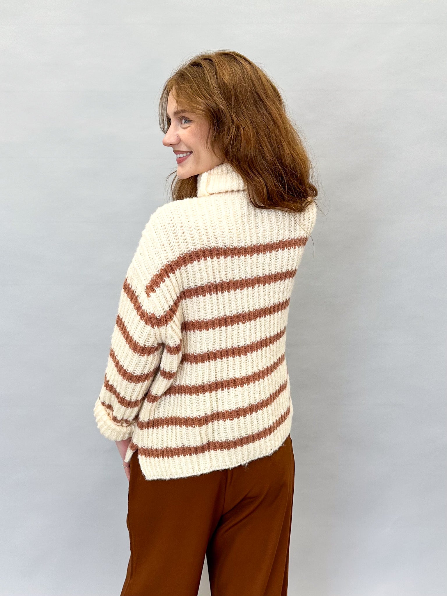 Aki Turtle Neck Striped Sweater